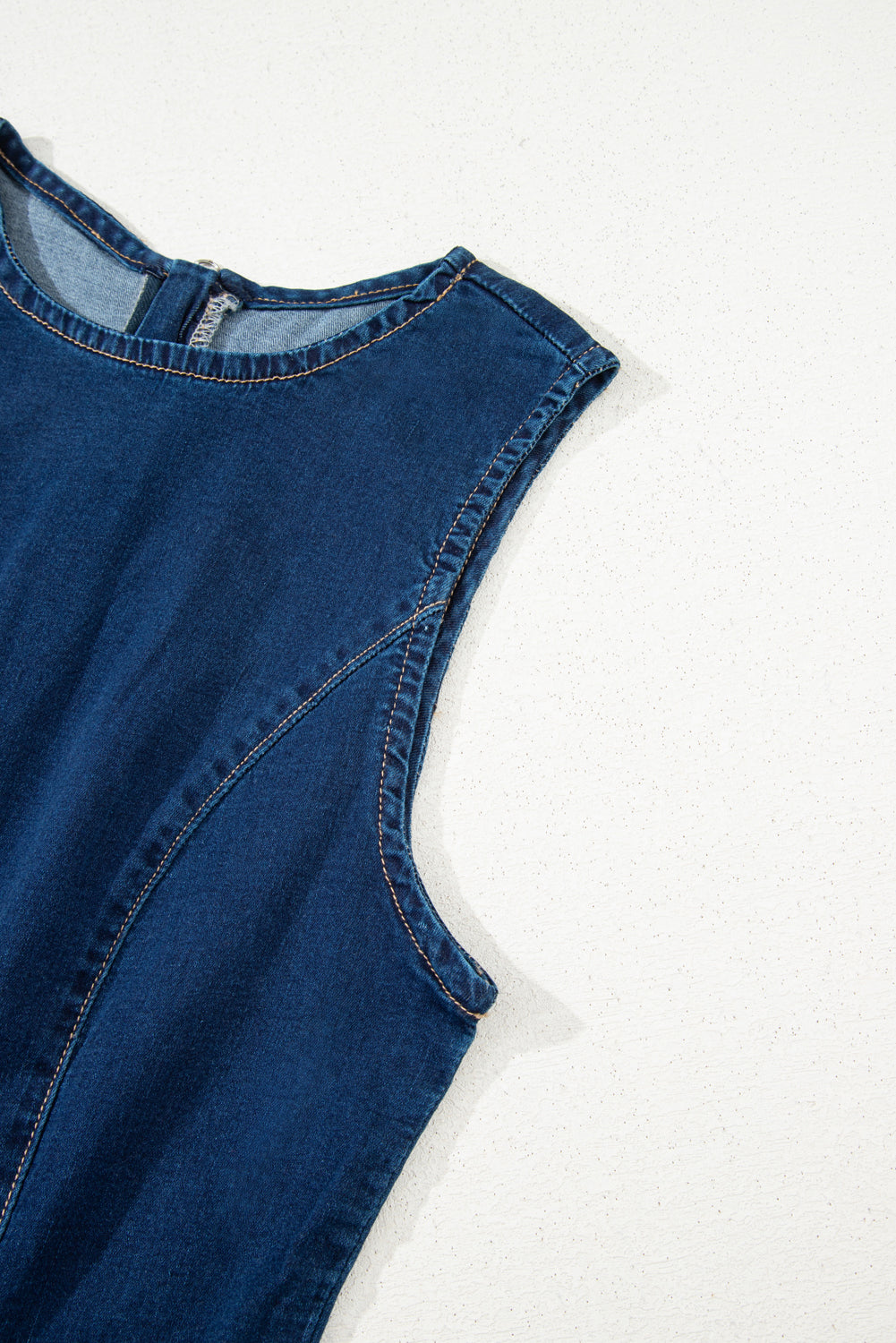 Sleeveless Zipped Bodycon Denim Mini Dress eAura