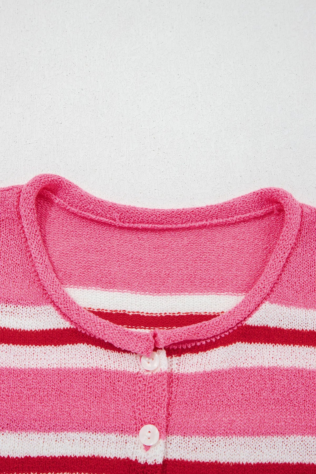 Striped Drop Shoulder Button Cardigan – Blue Stripe