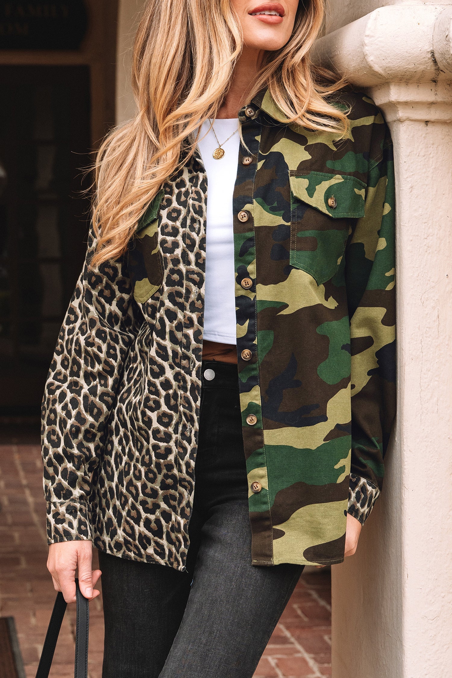 Leopard Camo Patchwork Oversize Shacket - eAura
