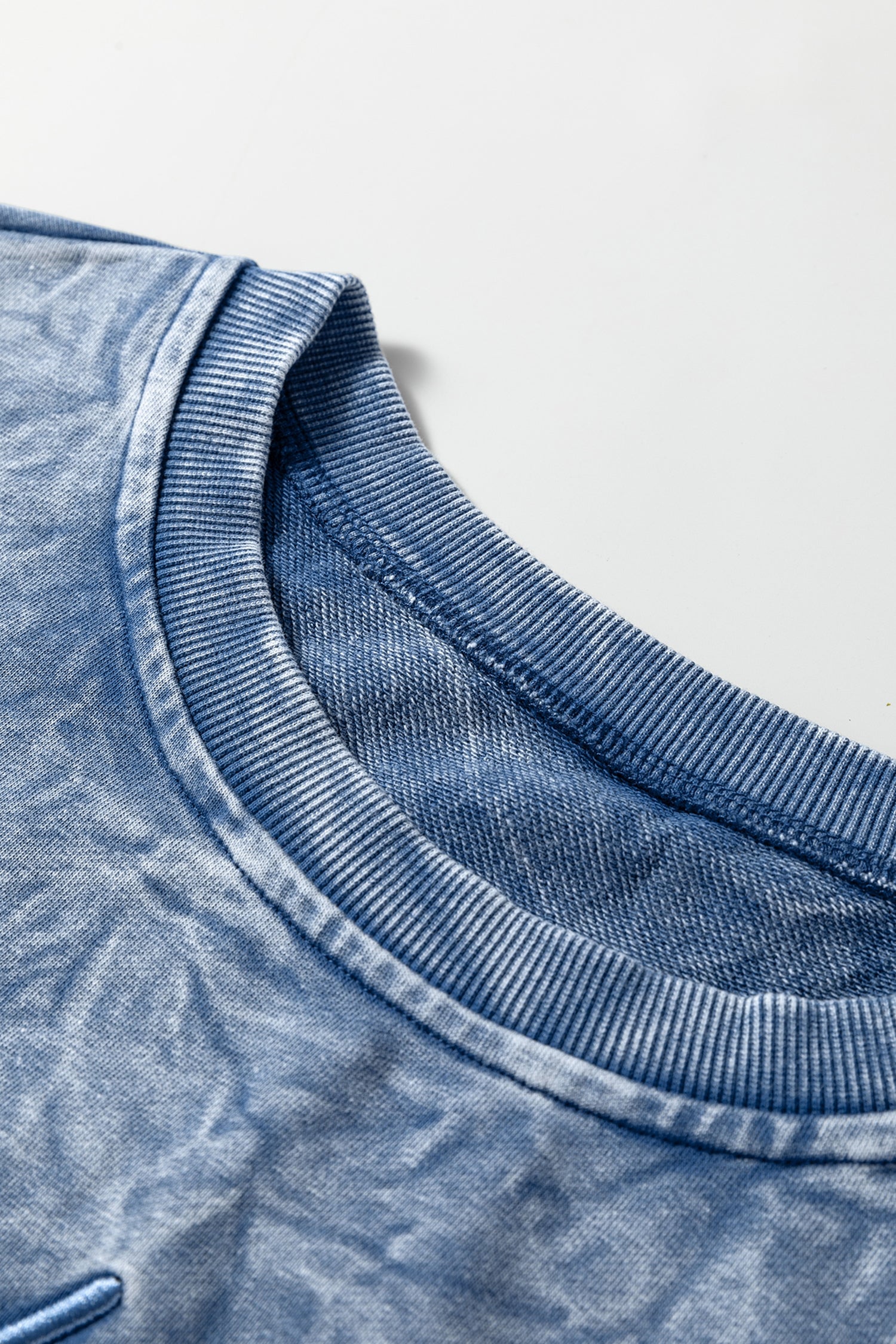 "Saved By Grace" Letter Embroidery Mineral Wash Loose Sweatshirt - eAura