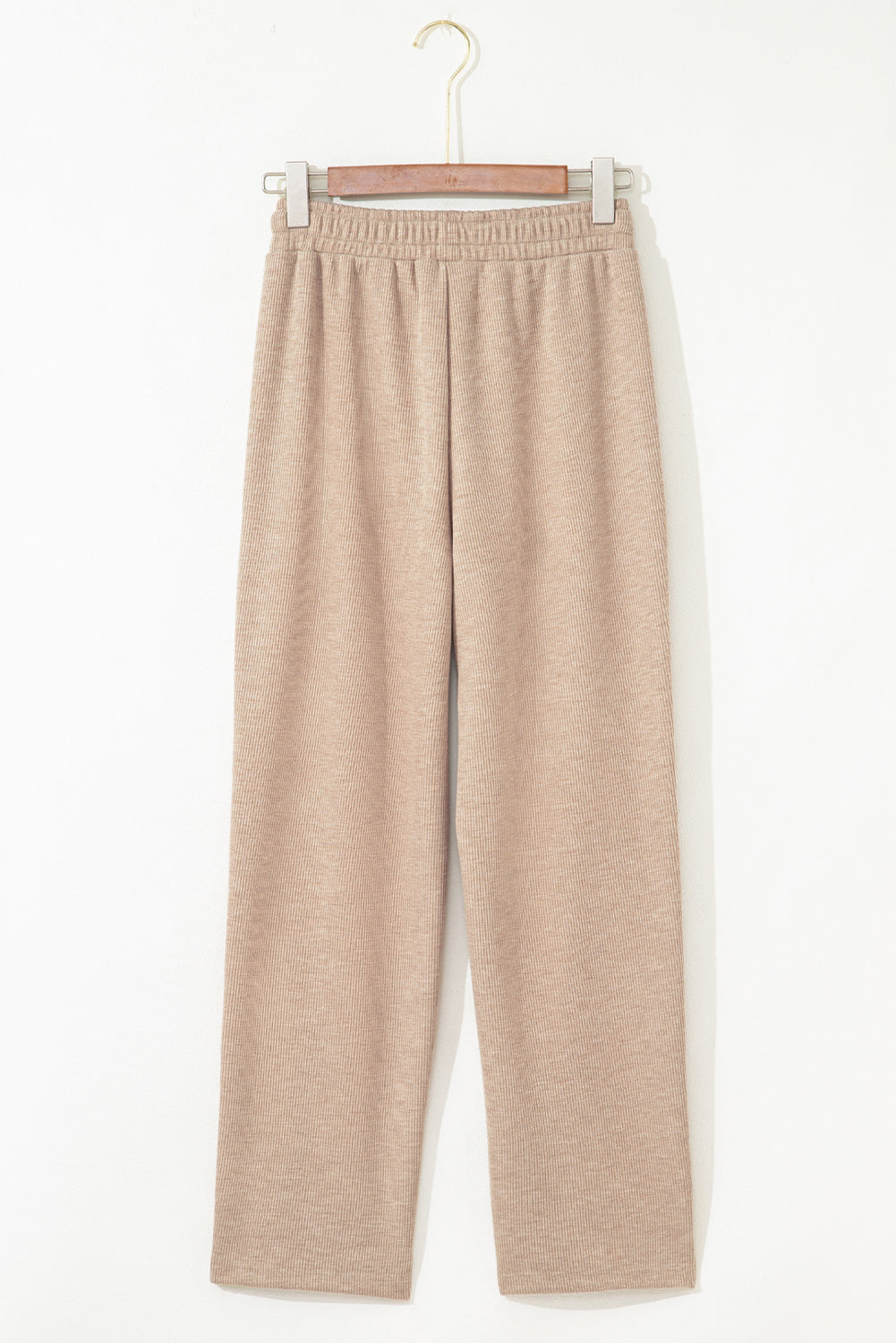 Soft Corduroy Leopard Drawstring High Waist Trousers - eAura
