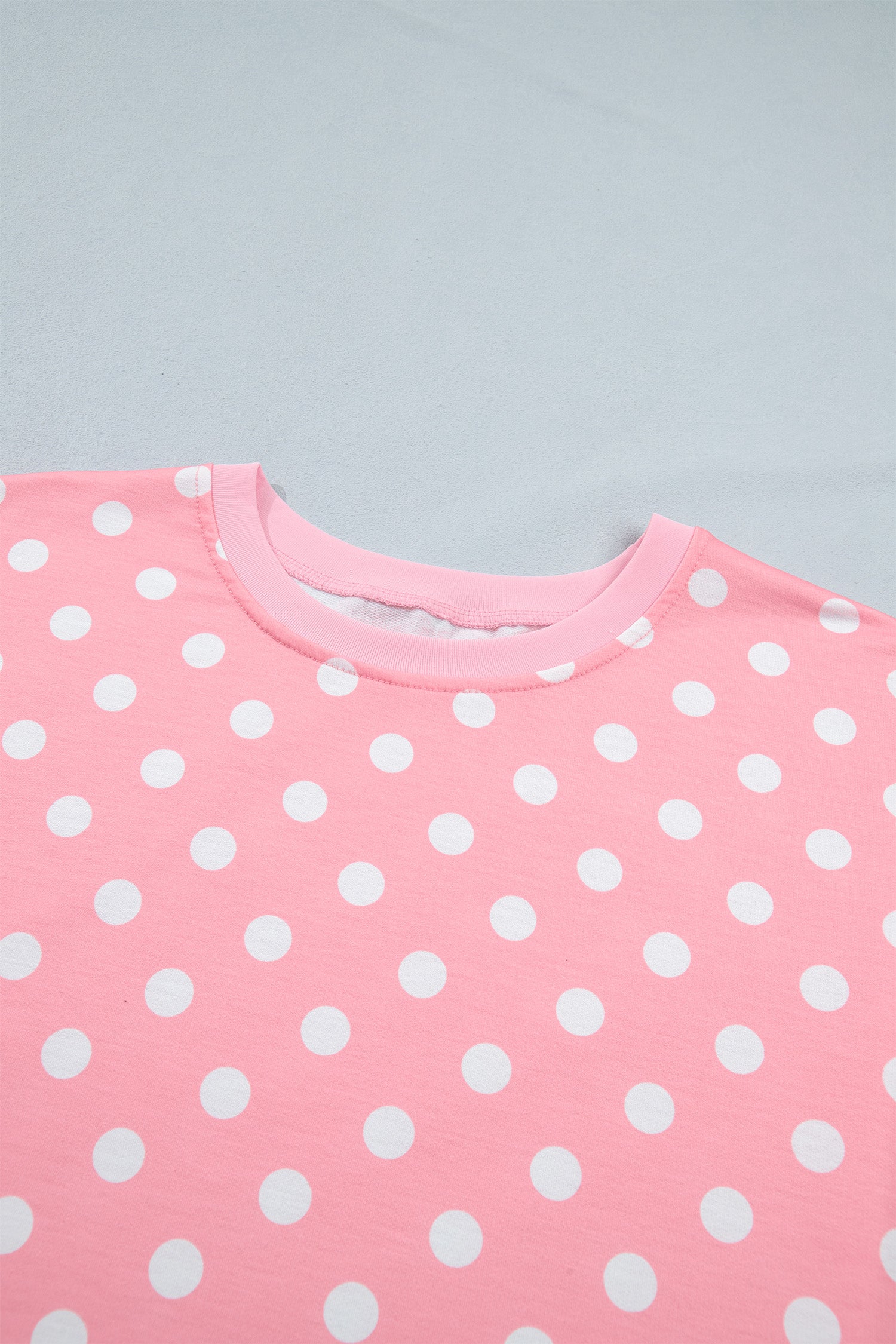 Polka Dot Oversized Top Drawstring Short Set – Green