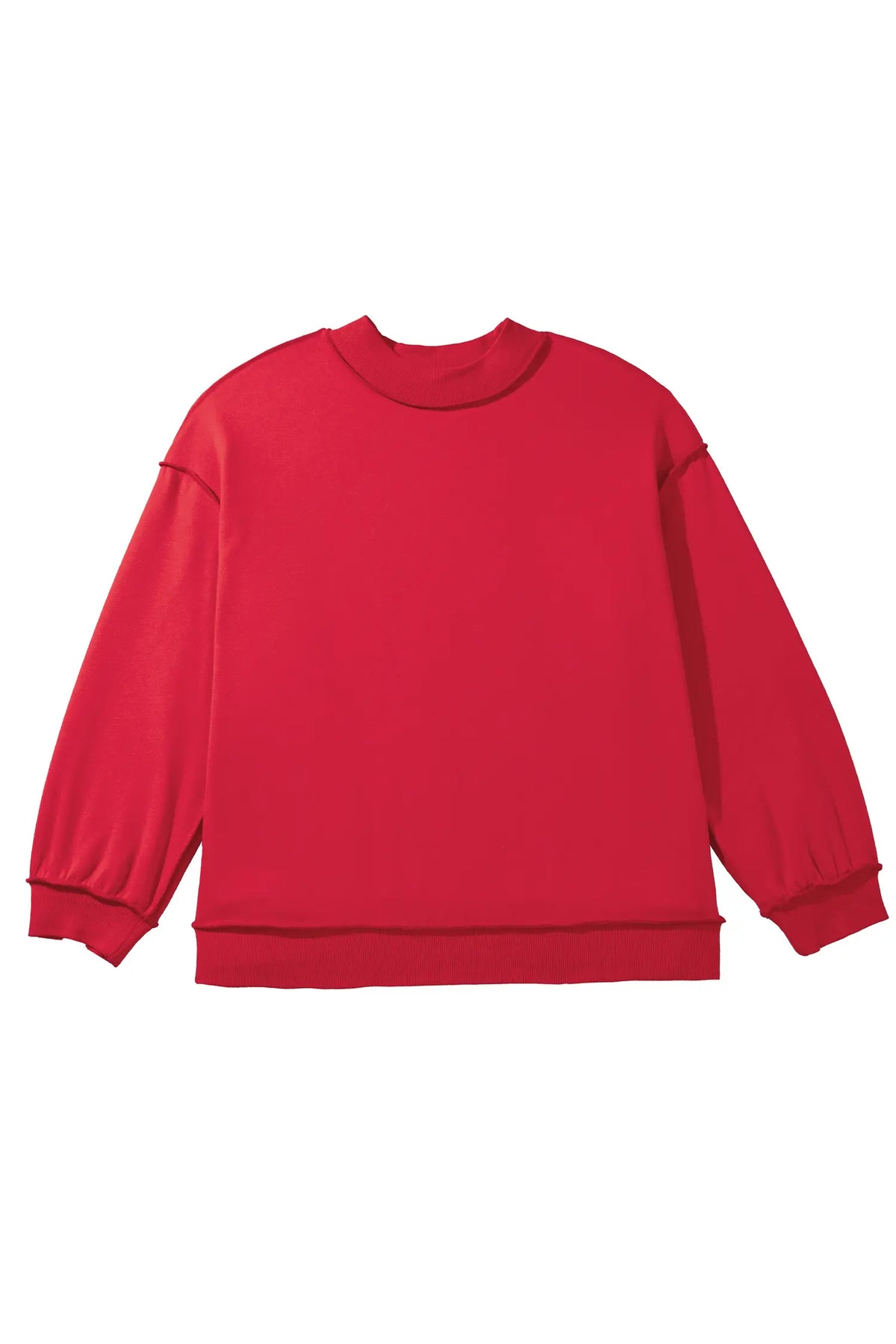 Exposed Seam Detail Reversible Double Wear Plus Size Sweatshirt