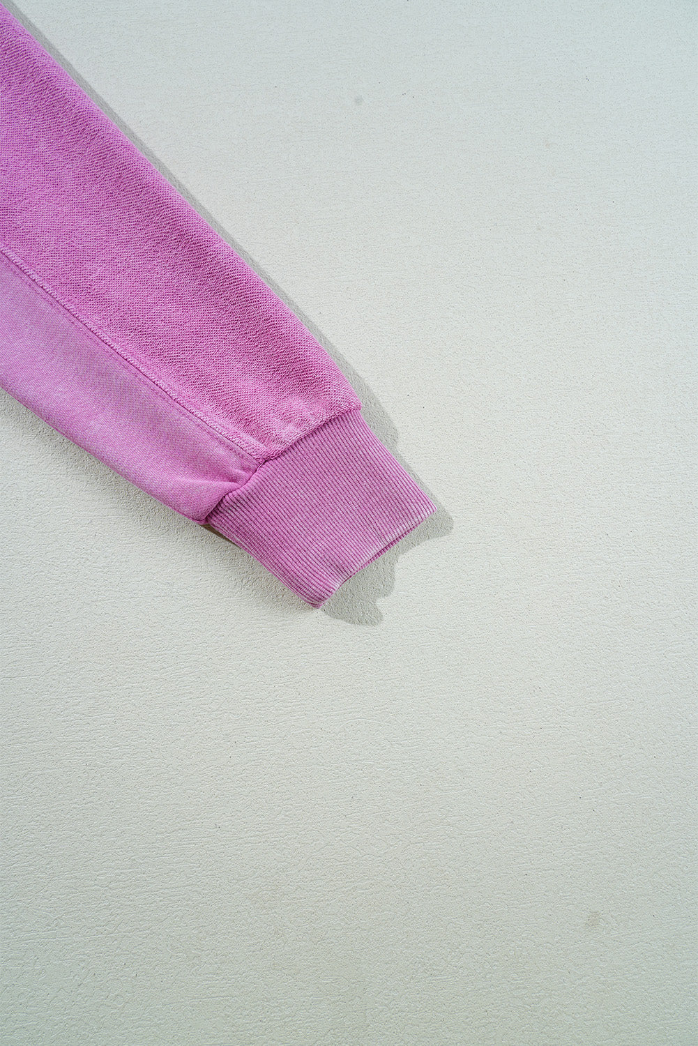 Bright Pink Solid Colour Notched Neck Drop Shoulder Sweatshirt Beagle Boutique Fashion Outlet