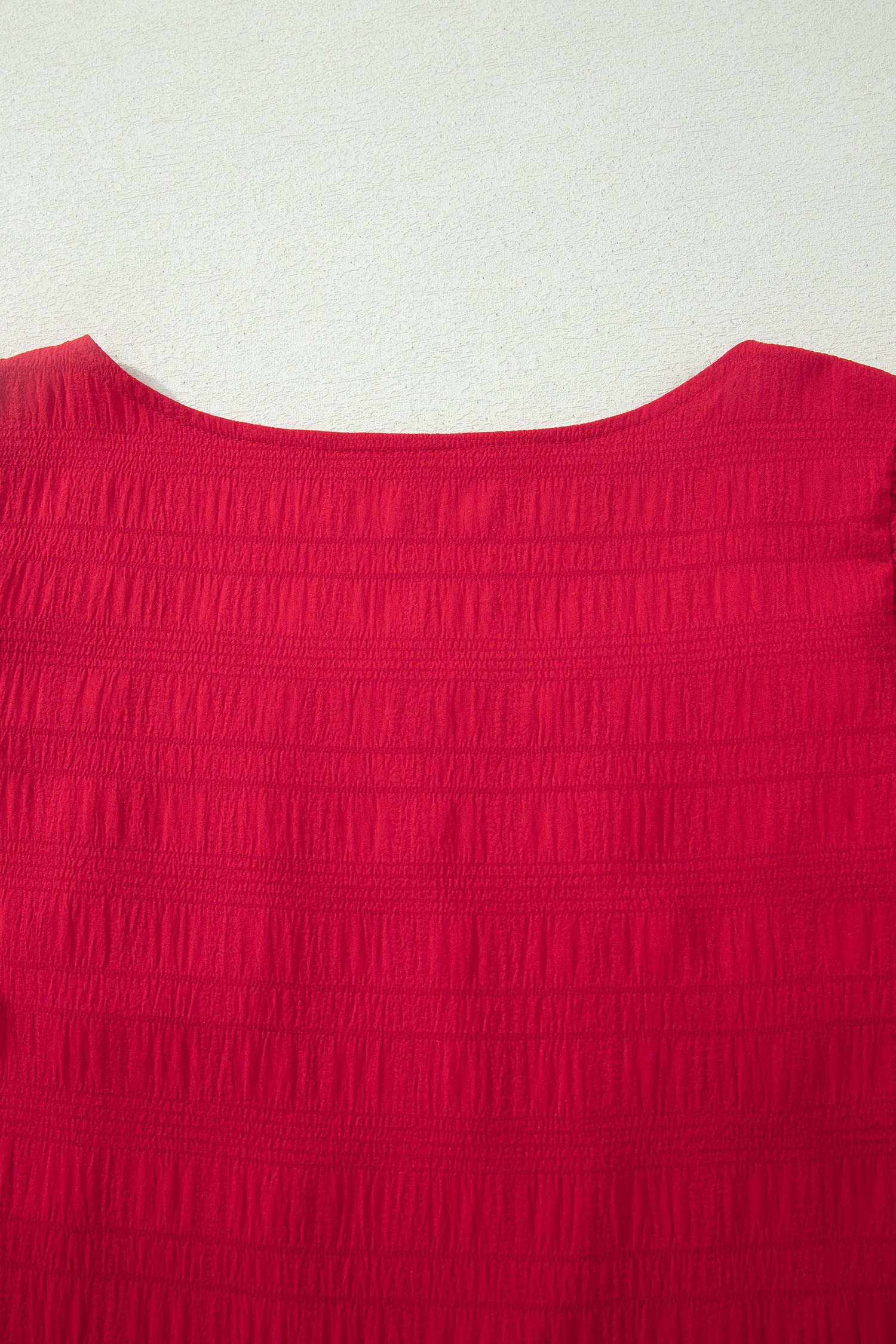 Textured Square Neck Top & Shirred High Waist Shorts Co-ord Set