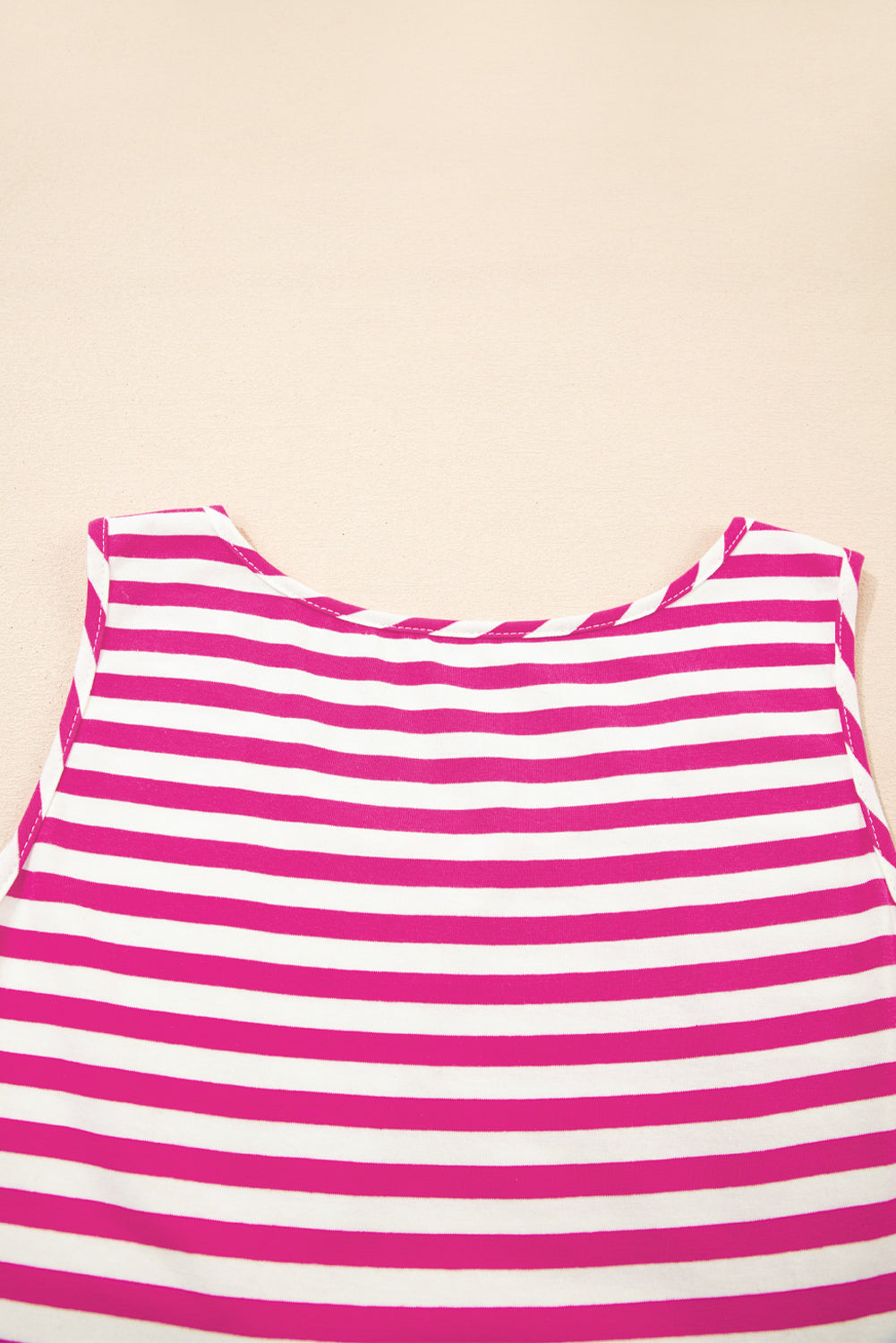 Stripe U-Neck Sleeveless Loose Fit Mini Dress eAura