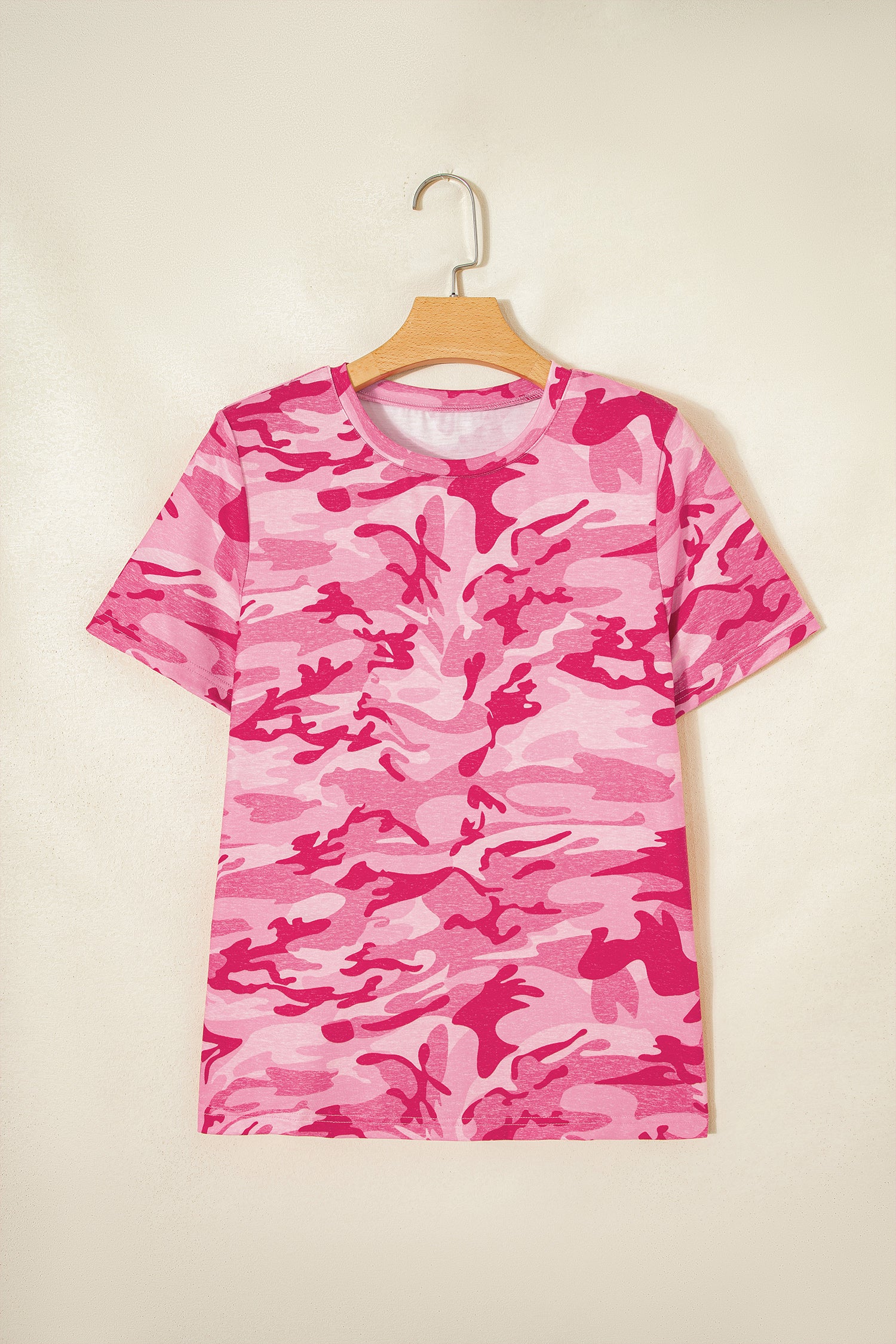 Camouflage Print Crew Neck T-Shirt
