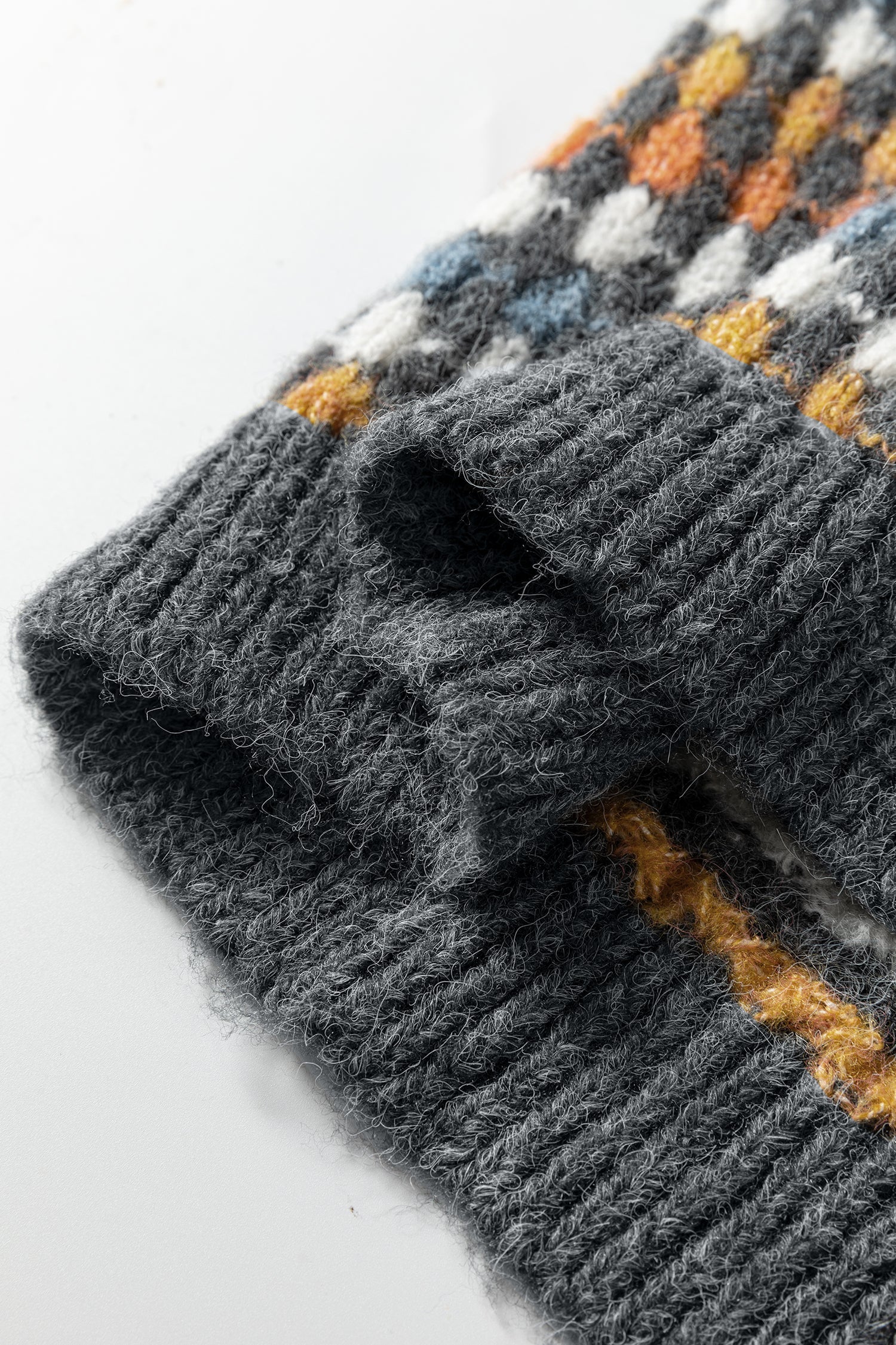 Multicolour Dotty Pattern Knit Button Front V-Neck Sweater Cardigan - eAura