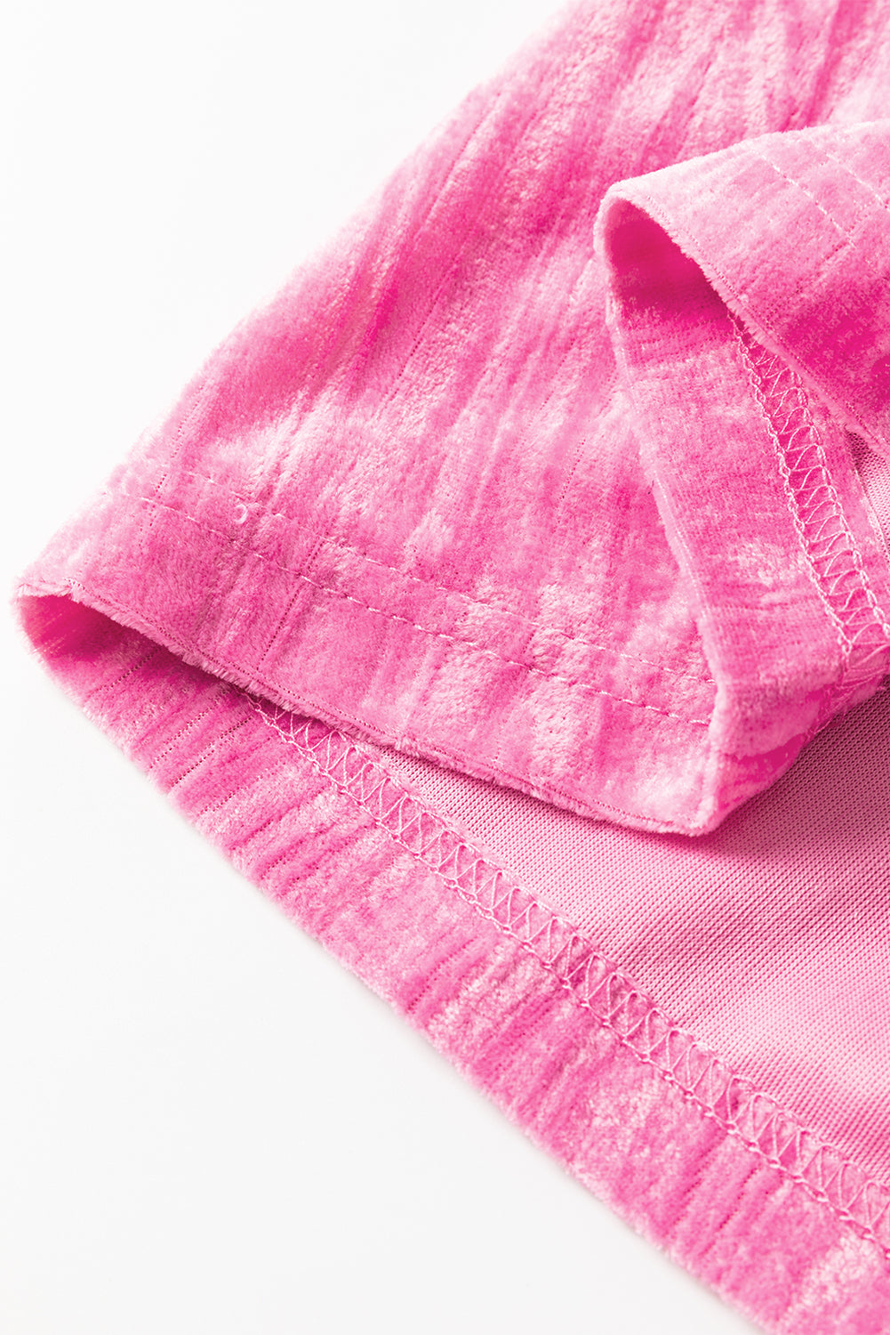 Strawberry Pink Flounce Sleeve Tiered Ruffled Velvet Mini Dress eAura