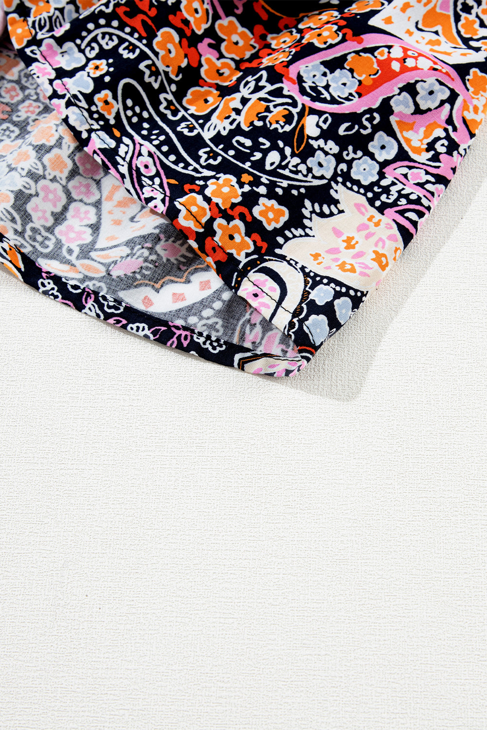 Black Contrast Floral Sleeve Peplum Sweater eAura