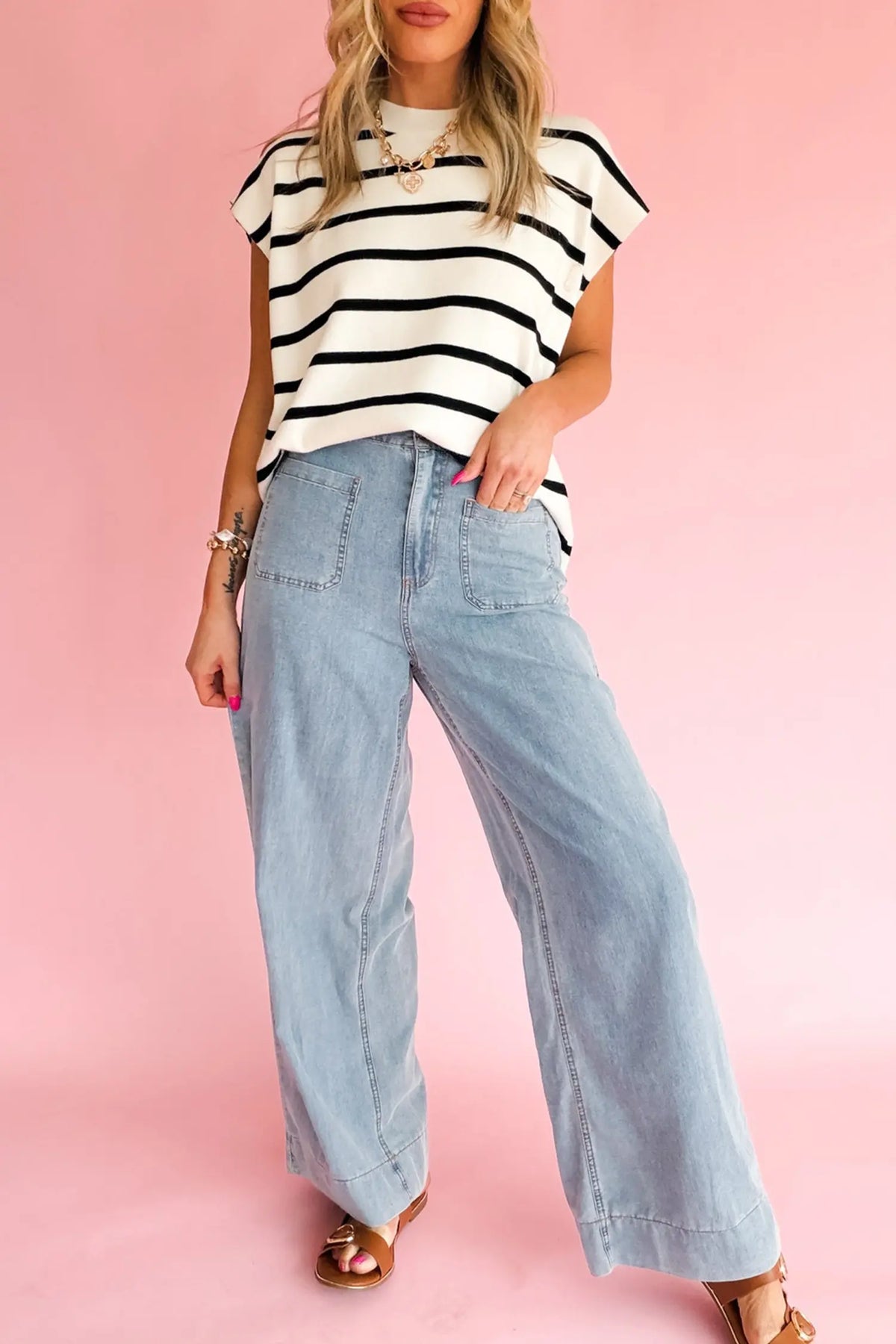 Solid Full-Length Regular Pocket Detail Wholesale Denim Jeans – Beau Blue
