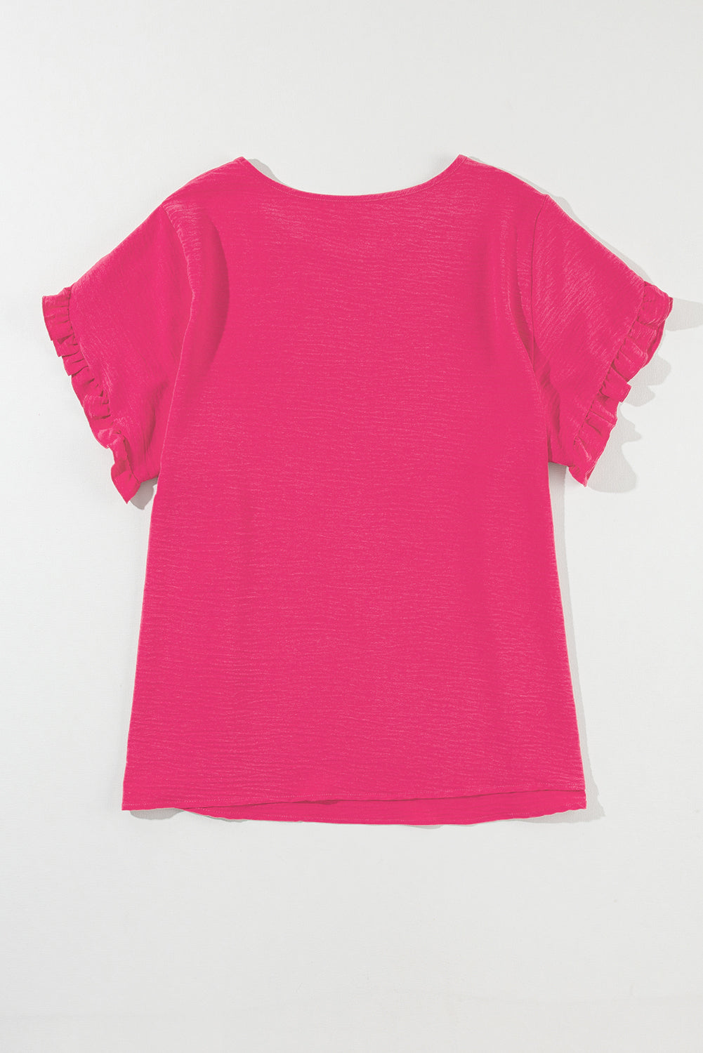 Bright Pink Ruffled Short Sleeve Plus Size Top BB Fashion Outlet
