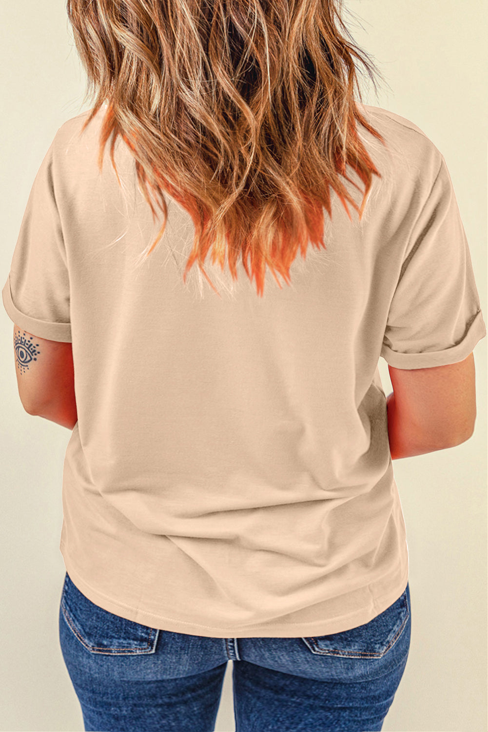 Casual Plain Crew Neck Tee T-Shirt