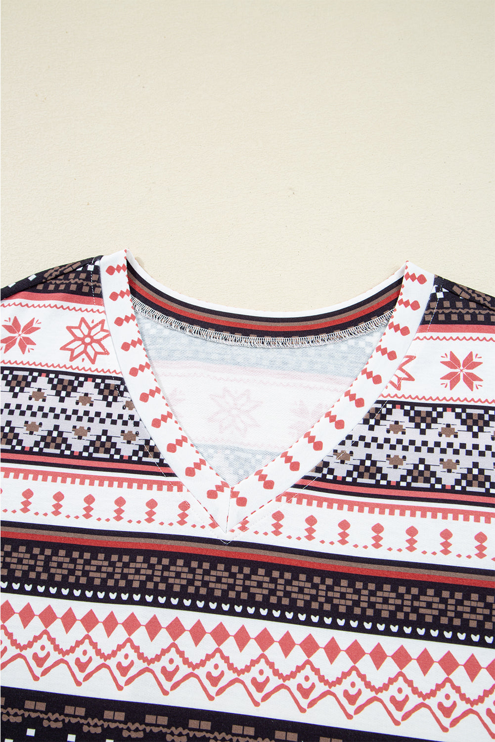 Retro Christmas Pattern Loose Pullover Pyjama Set - eAura