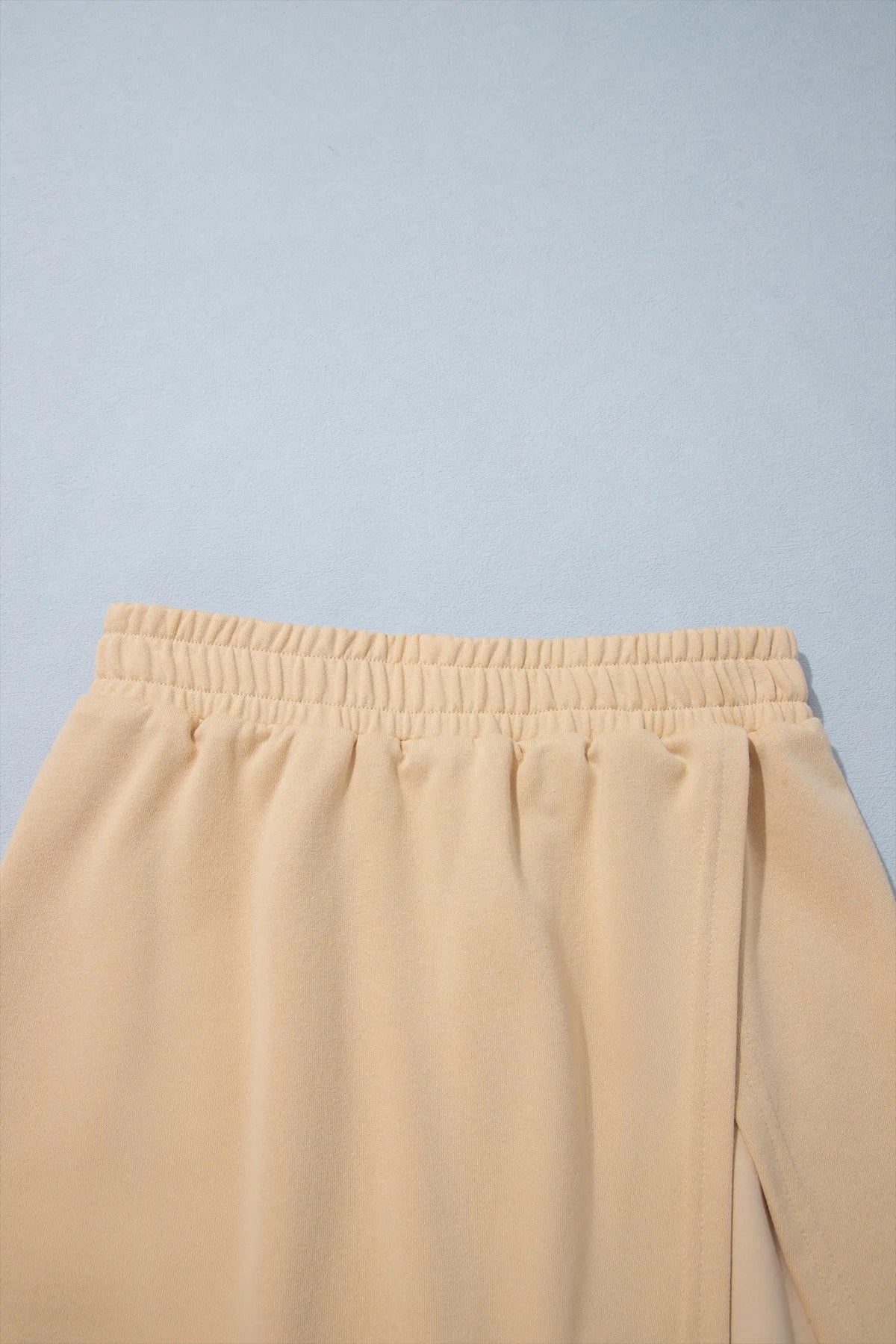 Solid Colour Long Sleeve Top Split Skort 2pcs Outfit – Parchment