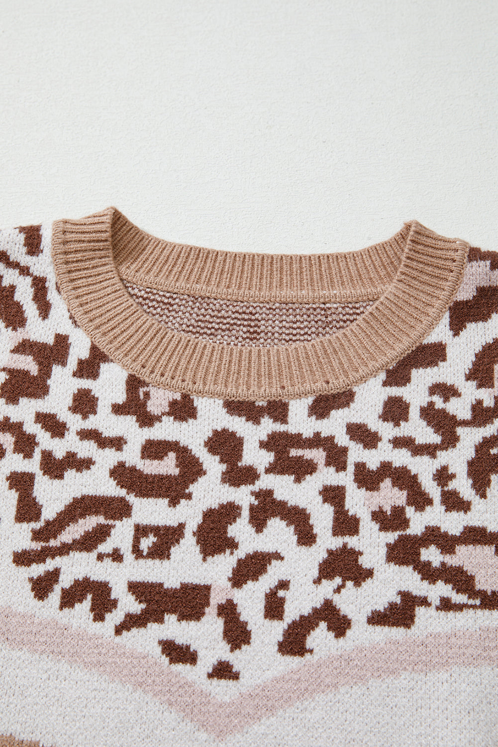 Leopard Round Neck Knit Oversized Sweater - eAura