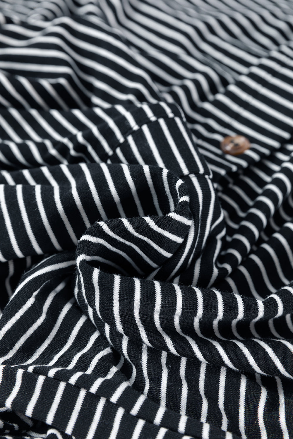 Black white Striped Print Buttoned Wide Leg Sleeveless Jumpsuit eAura
