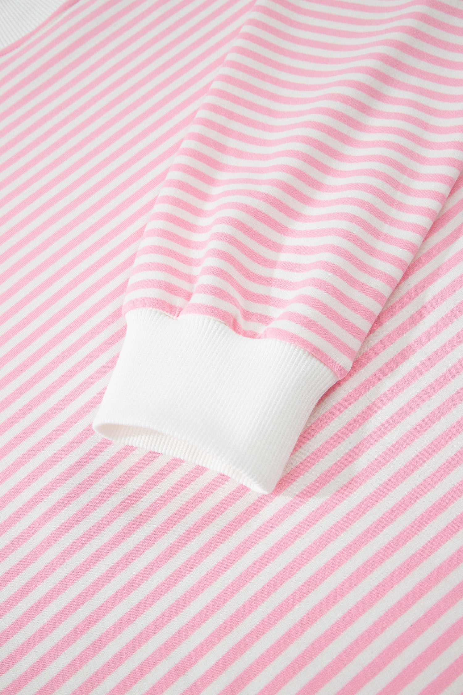 Stripe Oversize Mock Neck Sweatshirt and Shorts Set