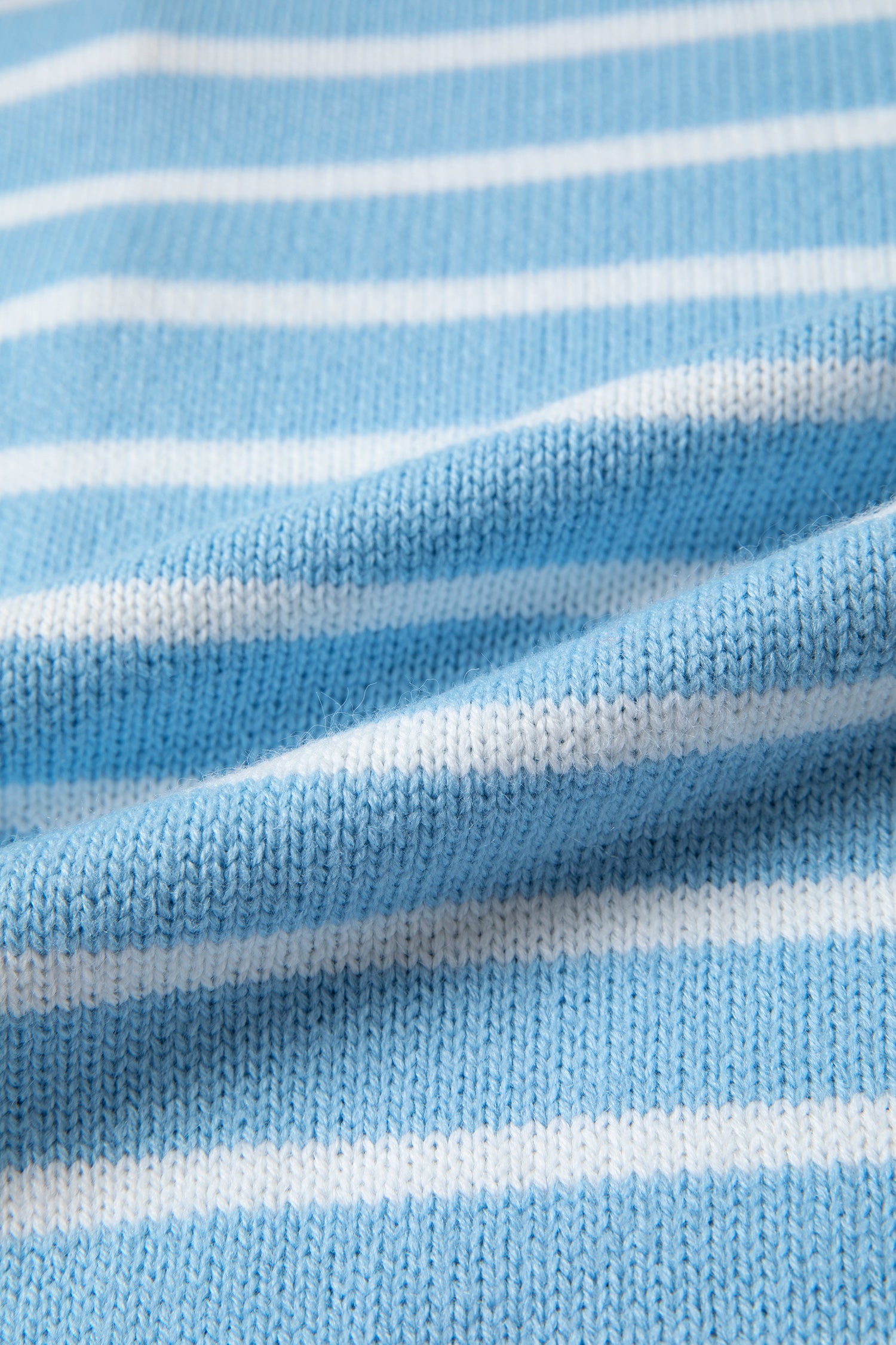 Contrast Trim Button Down Casual Sweater Cardigan – Sky Blue Stripe