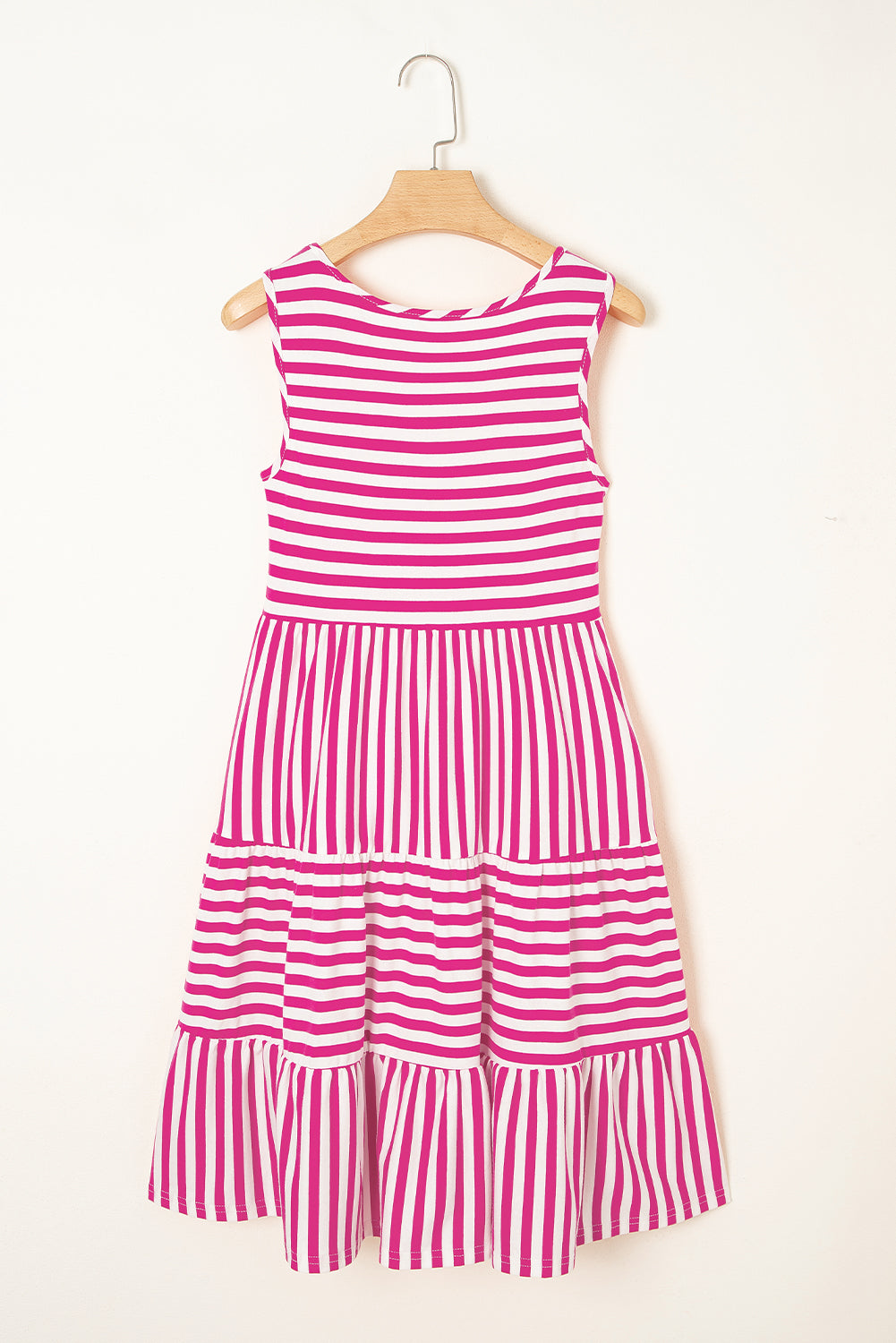 Stripe U-Neck Sleeveless Loose Fit Mini Dress eAura