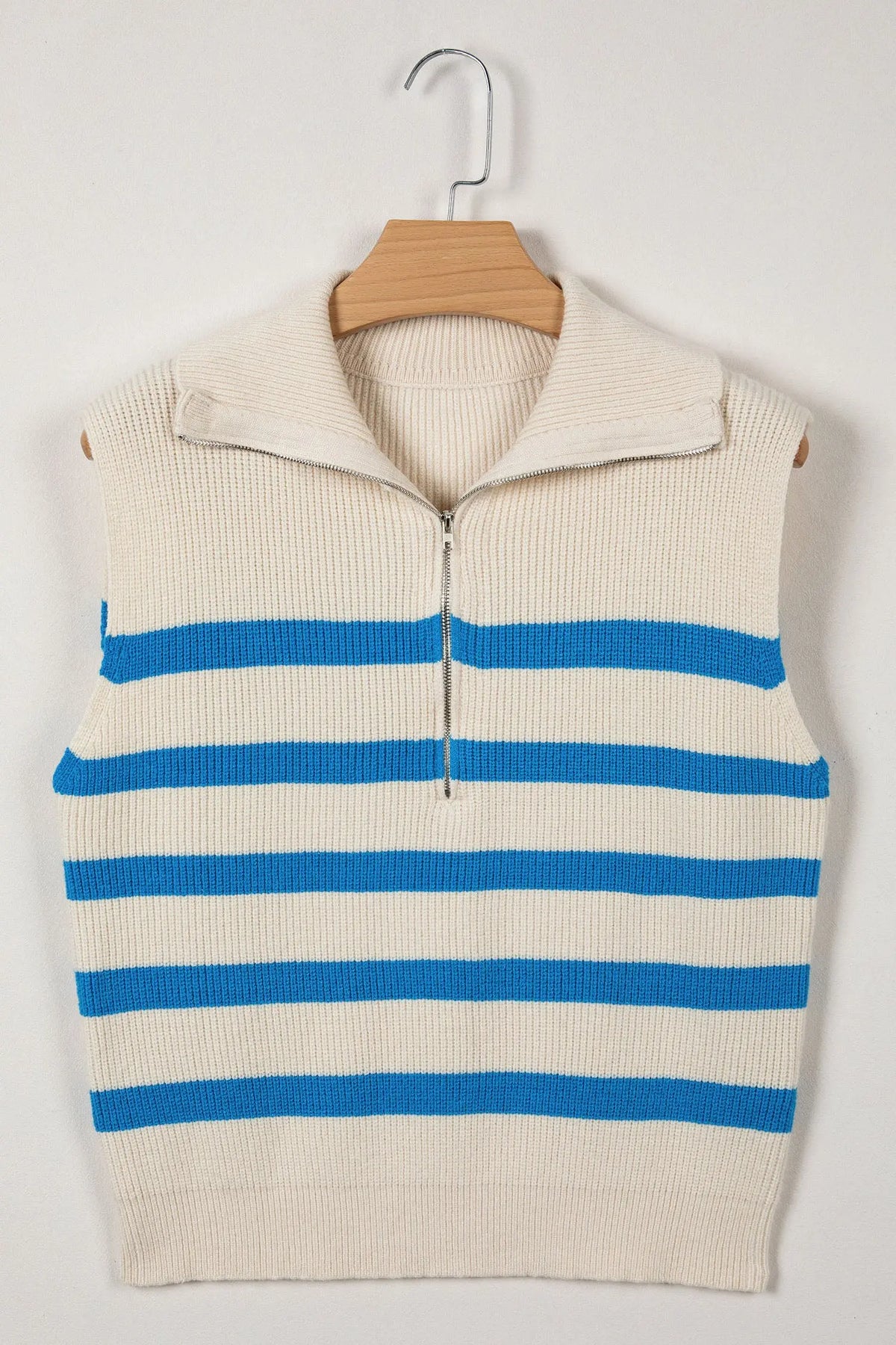 Ribbed Half Zip Collared Sweater Vest – Chicory Coffee