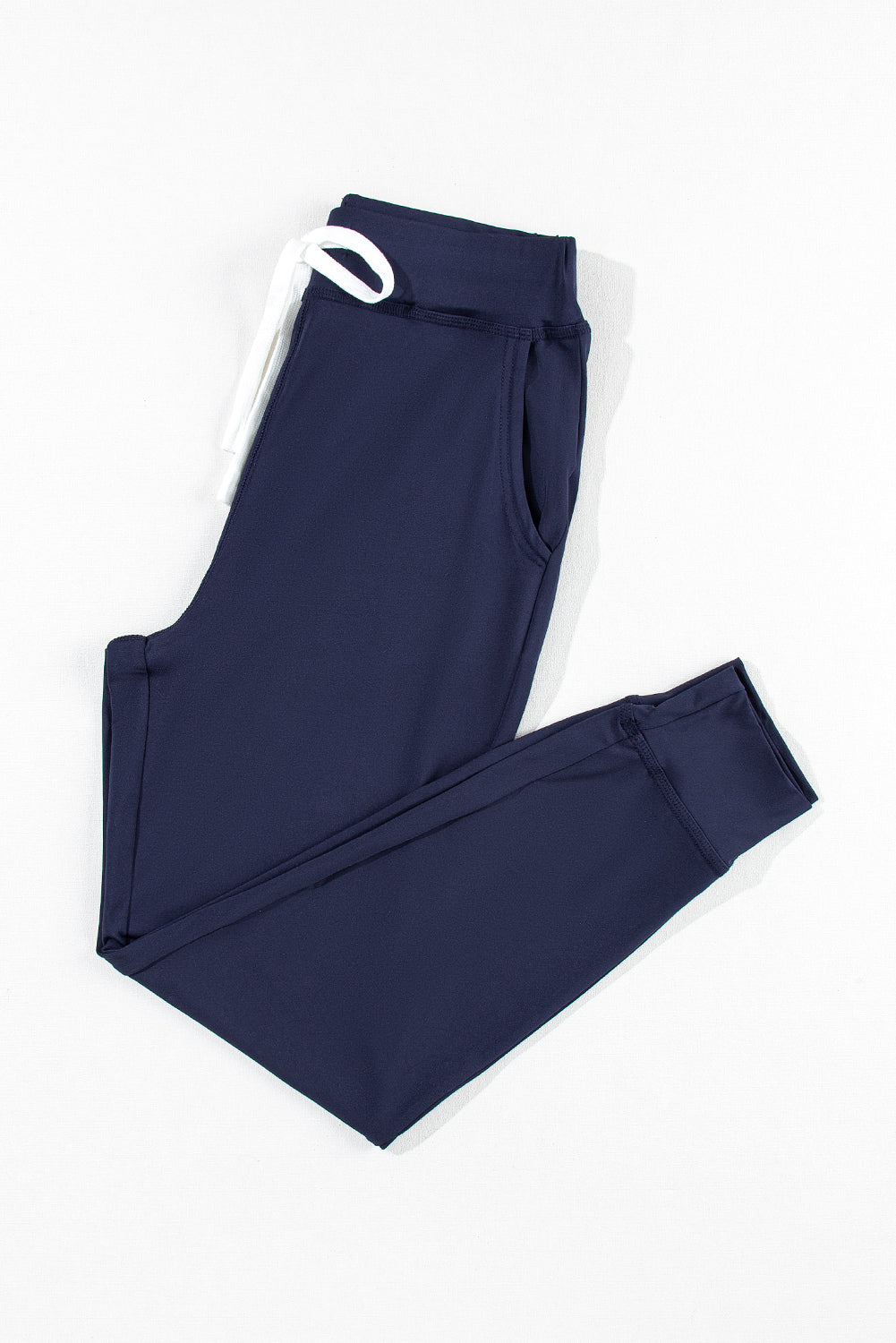 Dark Brown Drawstring Waist Pocketed Joggers eAura