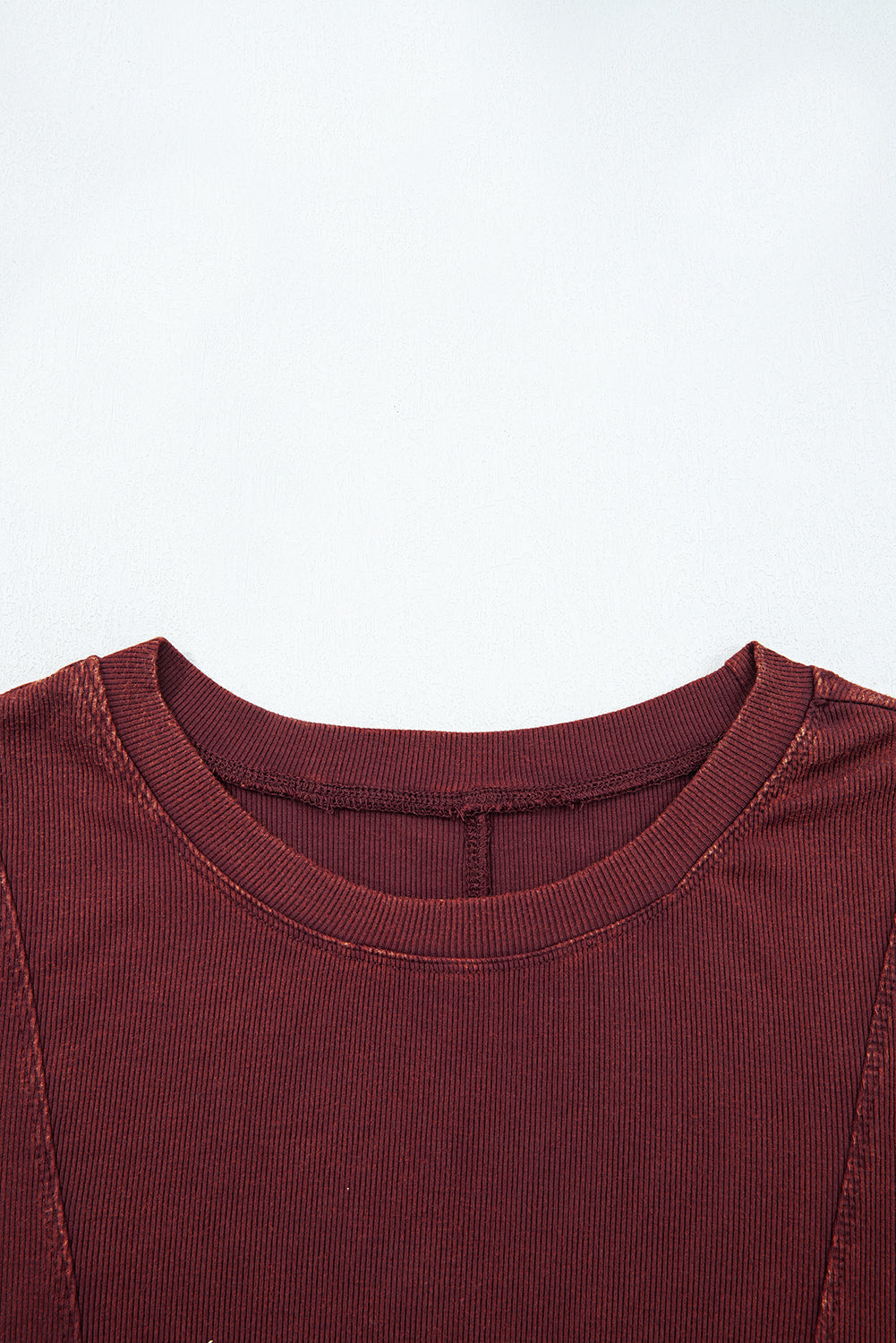 Exposed Seam Ribbed Long Sleeve Top eAura