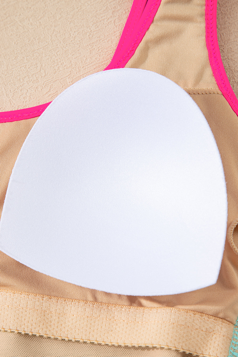 Iceland Blue Textured Color Block Patchwork One Piece Swimsuit - eAura