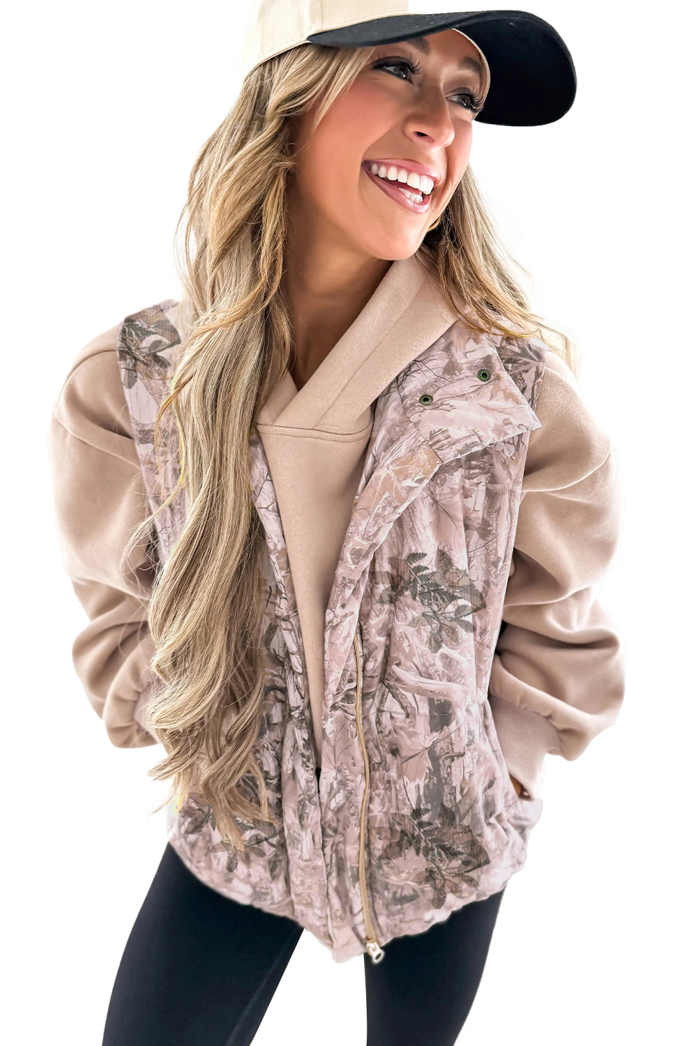 Camo Leaf Print Winter Puffer Vest - eAura