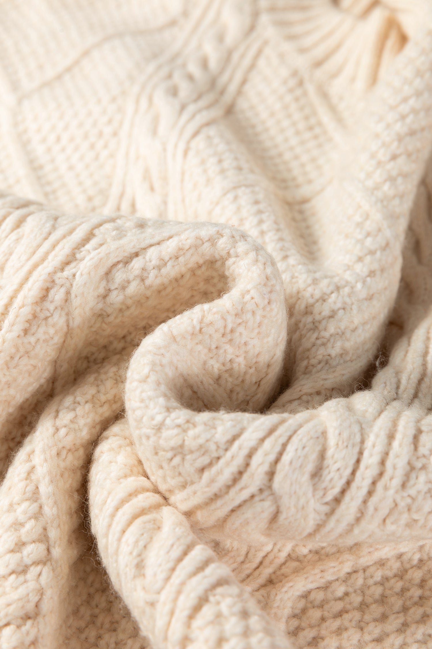 Cable Knit Drop Shoulder Loose Fit Sweater Dress - eAura