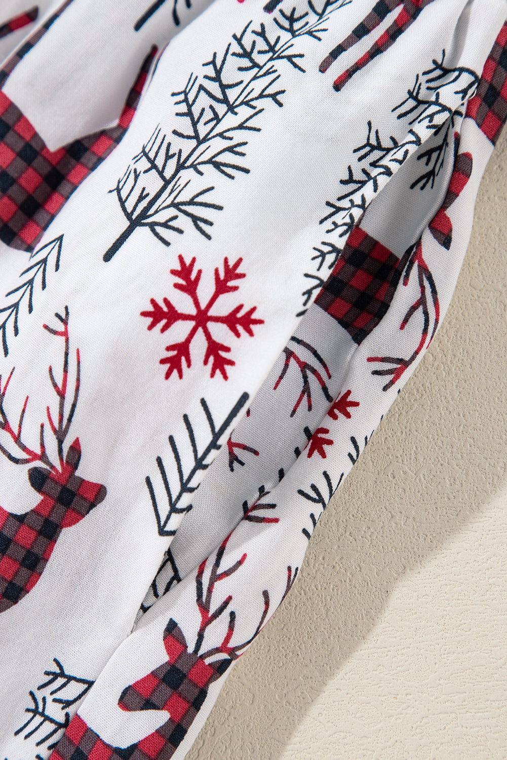 White Christmas Deer Print Shirt and Shorts Pyjama Set - eAura