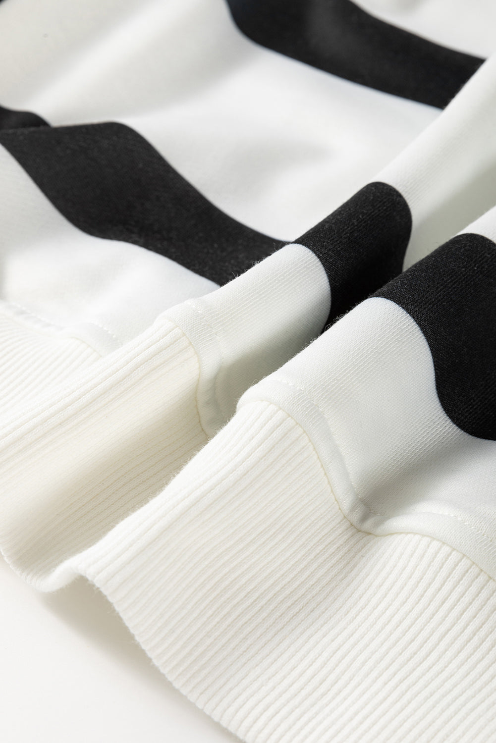 Black Stripe Drop Shoulder Pullover and Jogger Trousers Set eAura
