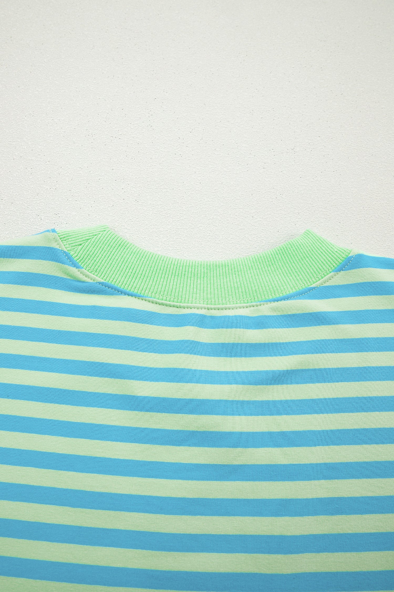 Color Block Detail Long Sleeve Pullover Elastic Waist Pull On Shorts 2pcs Set – Yellow Stripe