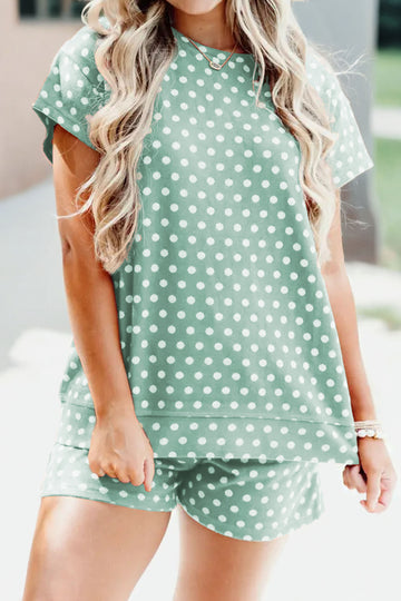 Polka Dot Print Short Co-ord Set
