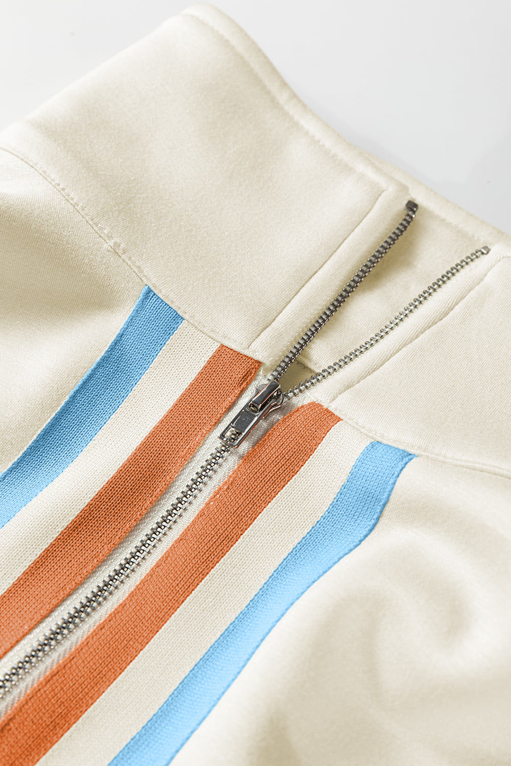 Striped Patchwork Quarter Zip Pullover Loose Trousers Co-ord set - eAura