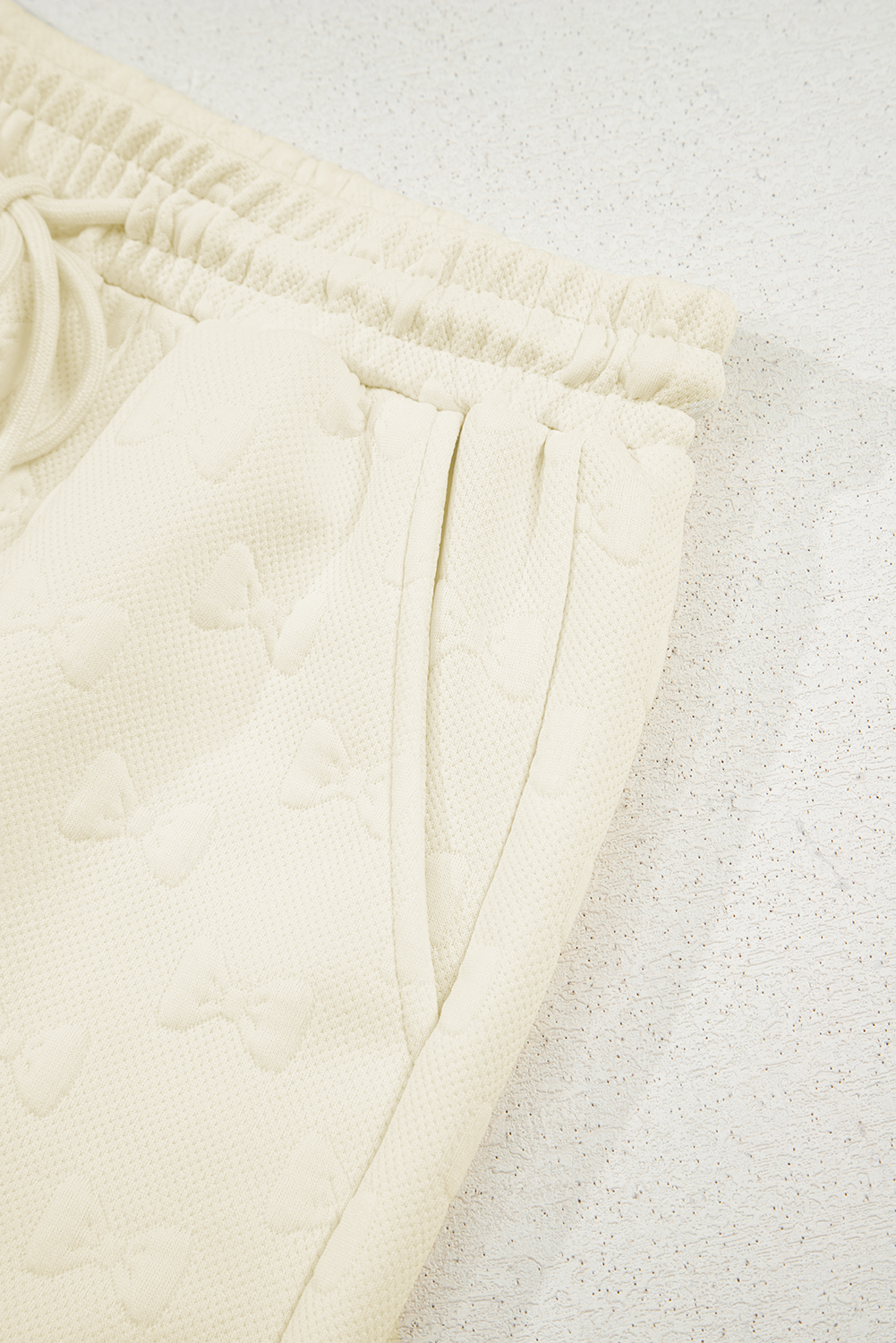 Bow Jacquard Ruffle Sleeve Short Co-ord Set eAura