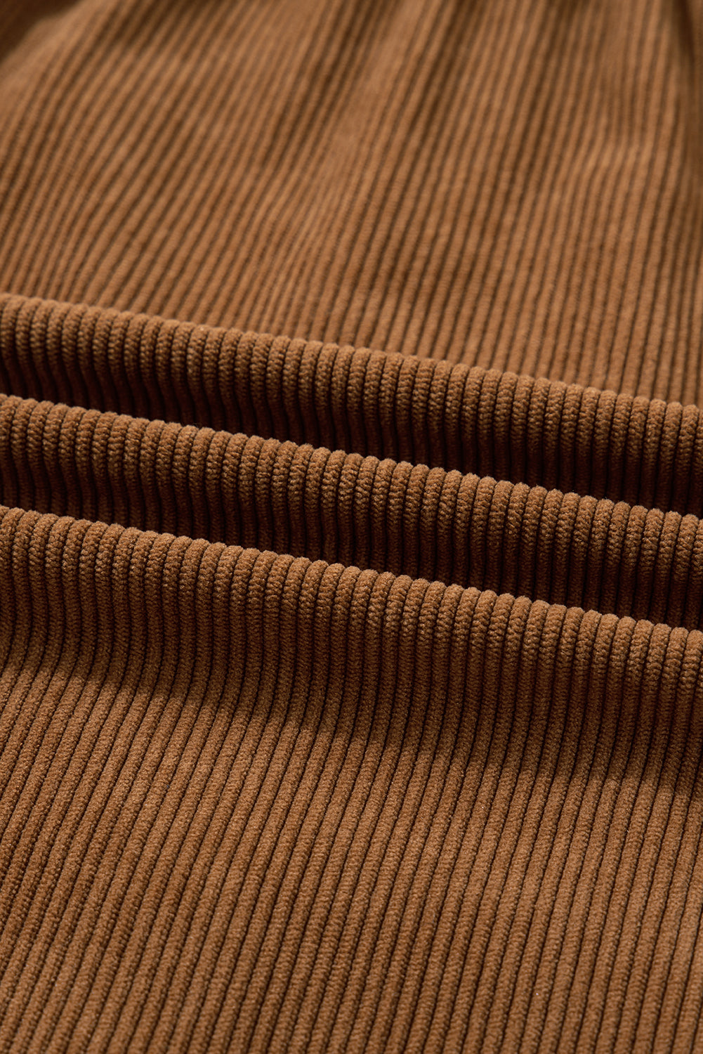 Soft Corduroy Full Buttoned Collared Shirt Dress Plus Size - eAura