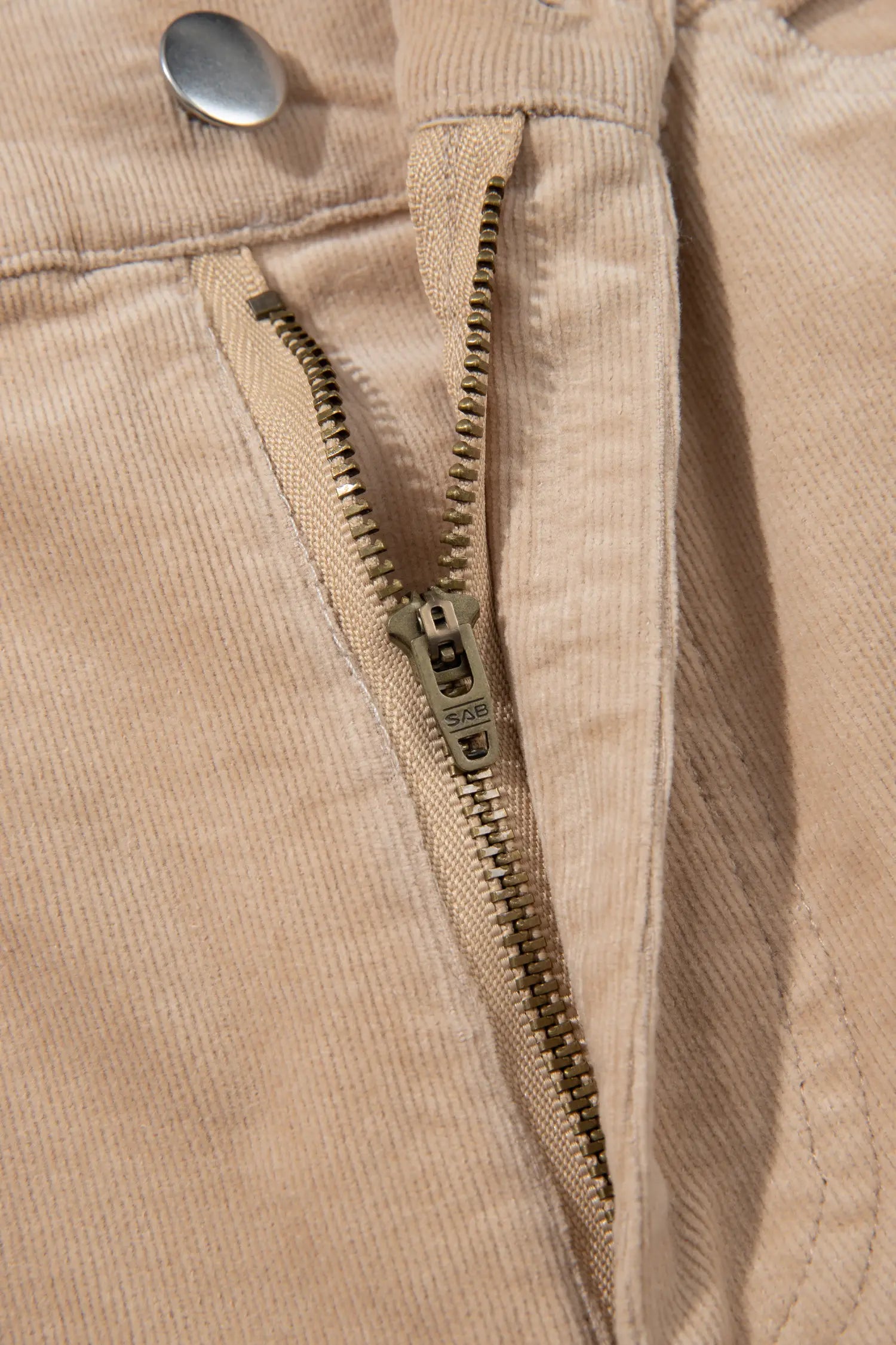 Ribbed Side Panel Colourblock Straight Leg Trousers – Latte