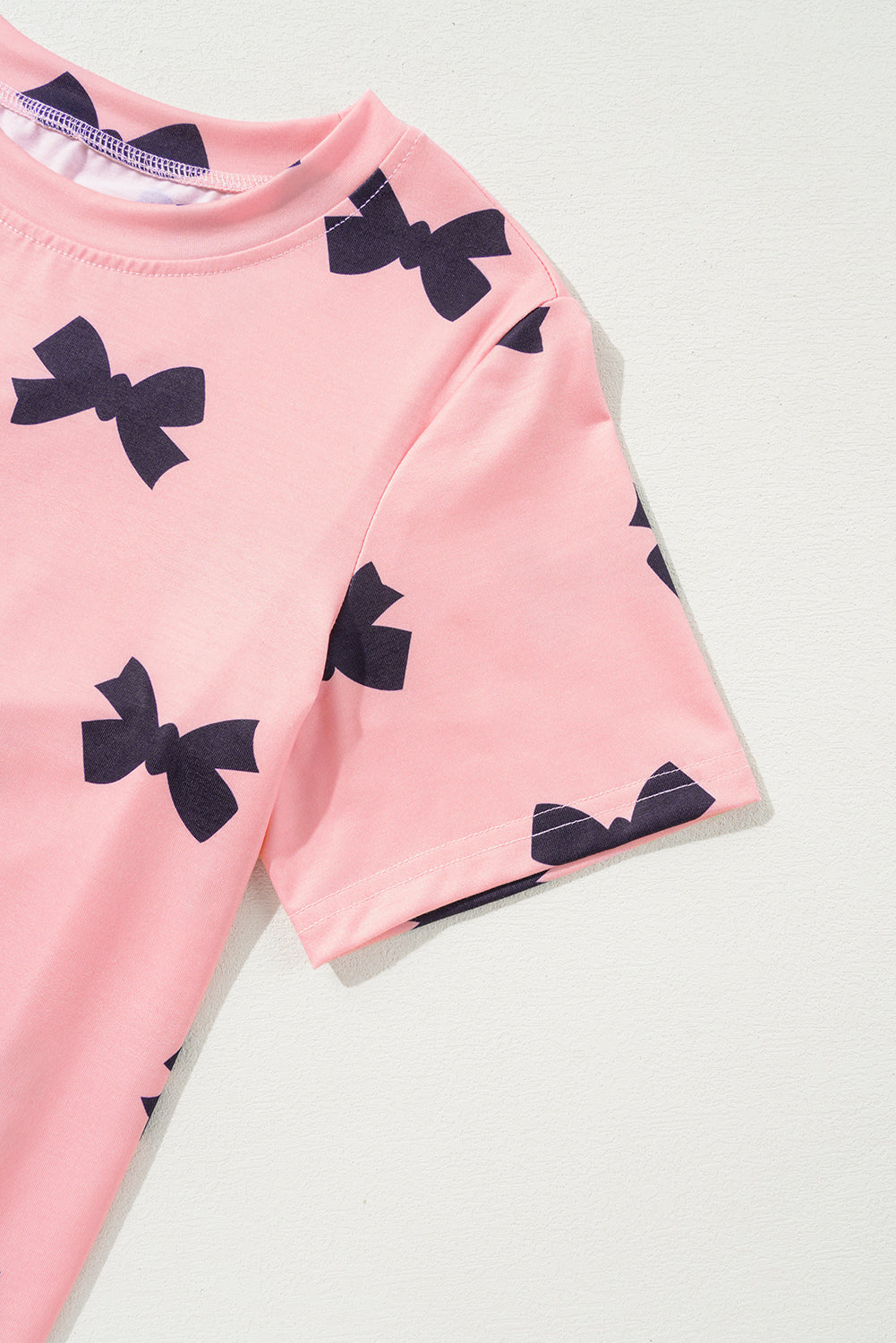 Pink Bow Printed Short 2pcs Lounge Set Pyjamaes eAura