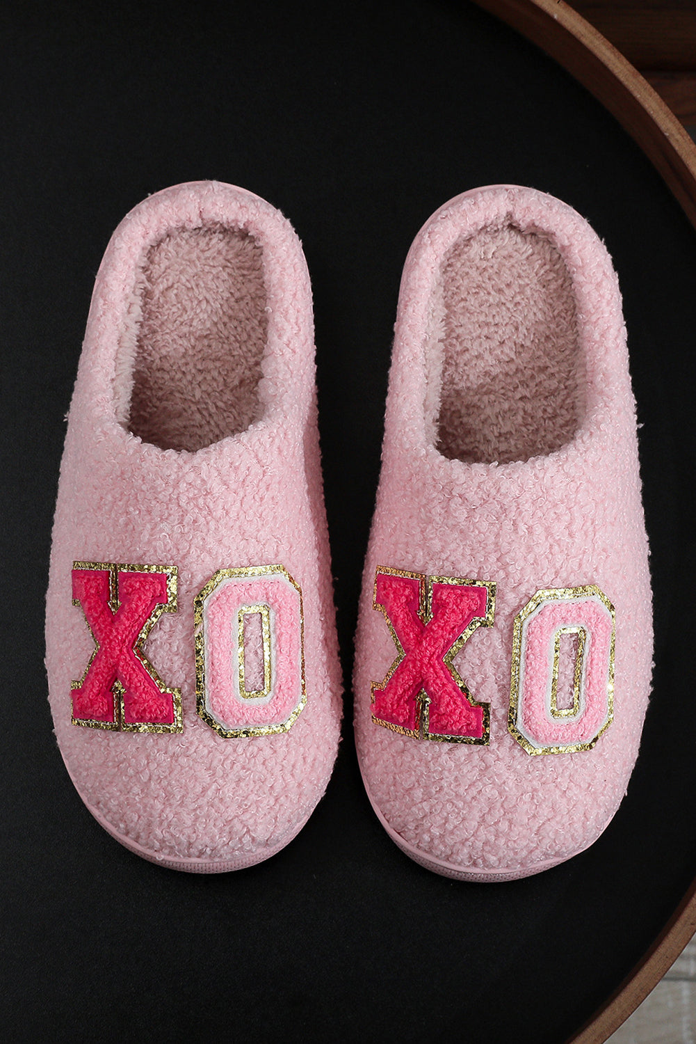 'XO XO' Letter Glitter Slippers - eAura
