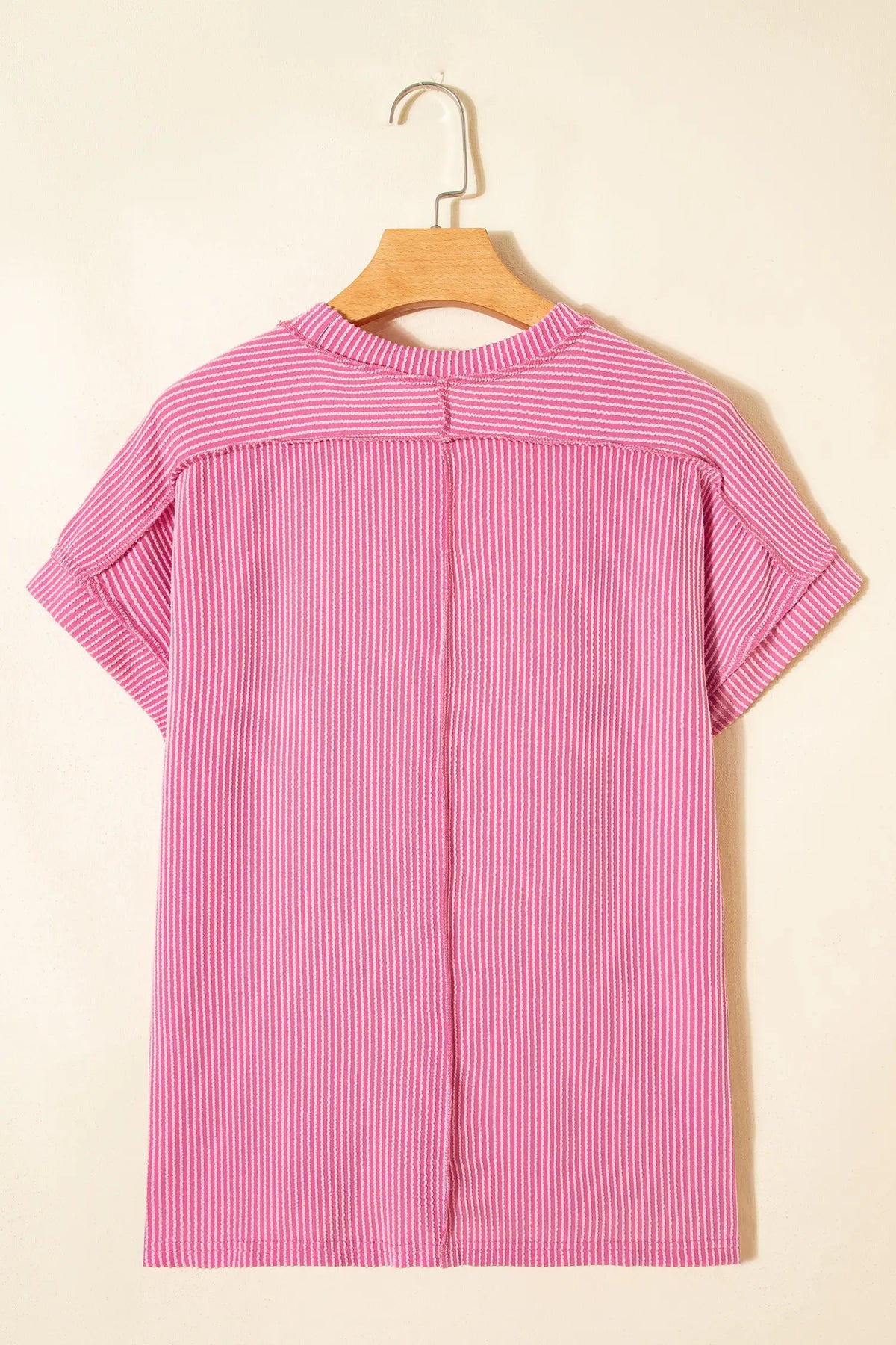 Textured Knit Exposed Stitching T-shirt – Bonbon