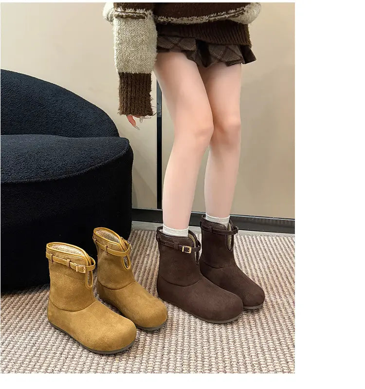 Brown and Camel two-way ankle boots