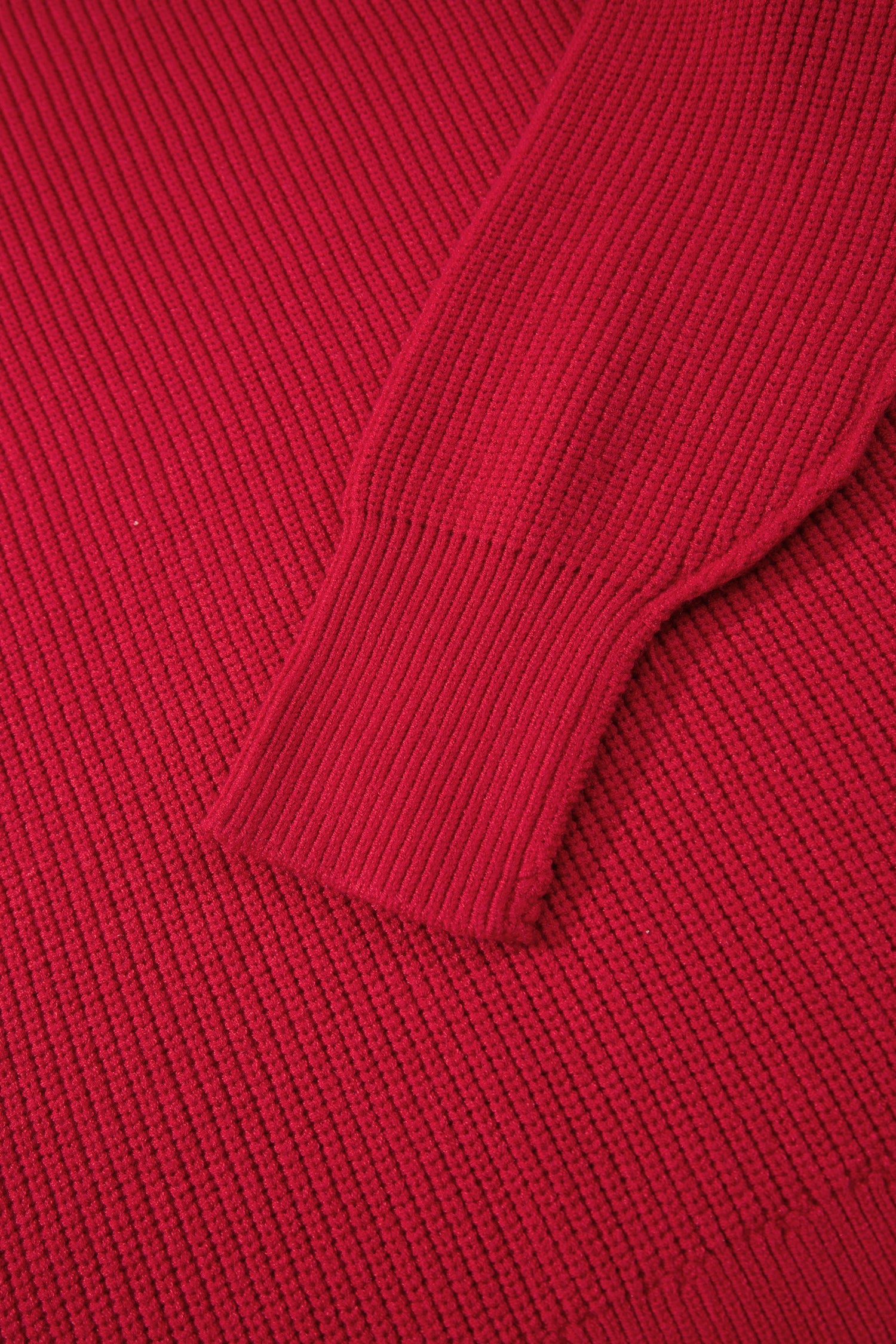 Long Sleeve Ribbed Knit Stand Neck Regular Fit Sweater – Chestnut