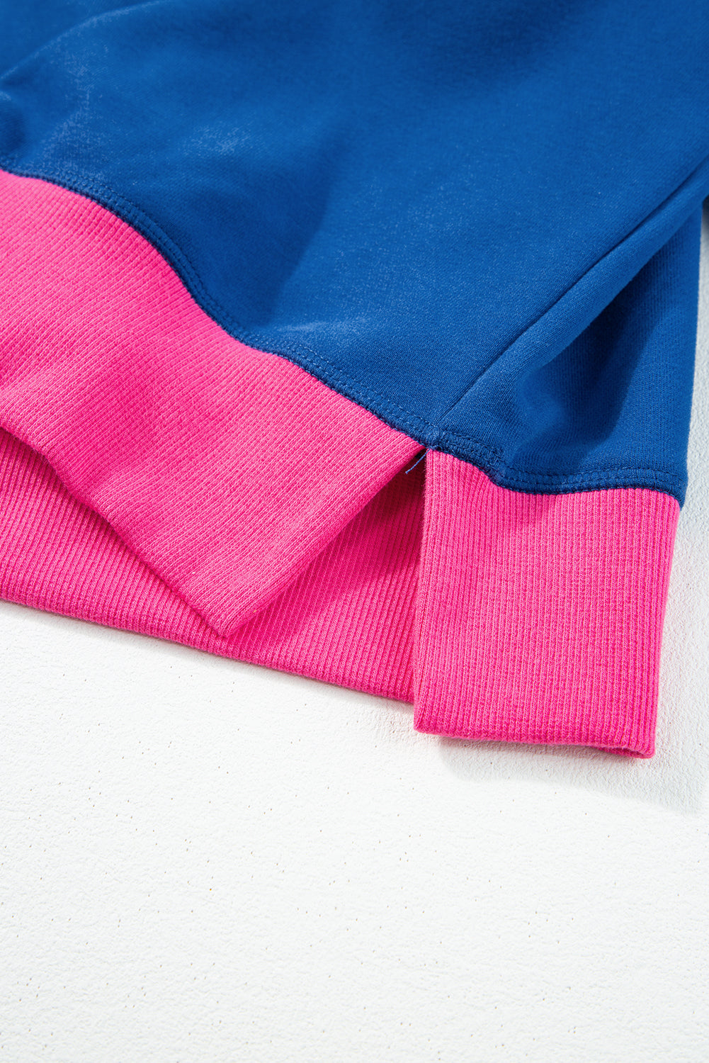 Blue Colourblock Bubble Sleeve Sweatshirt eAura