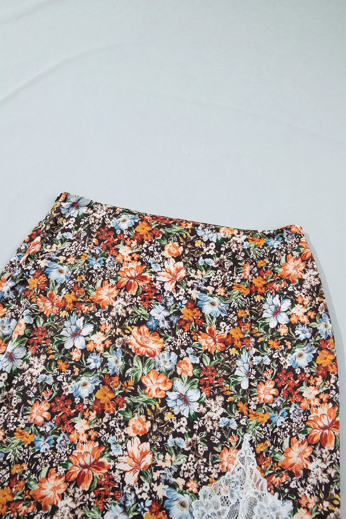 Cheetah Print Trim Split Long Western Skirt – Multicolour