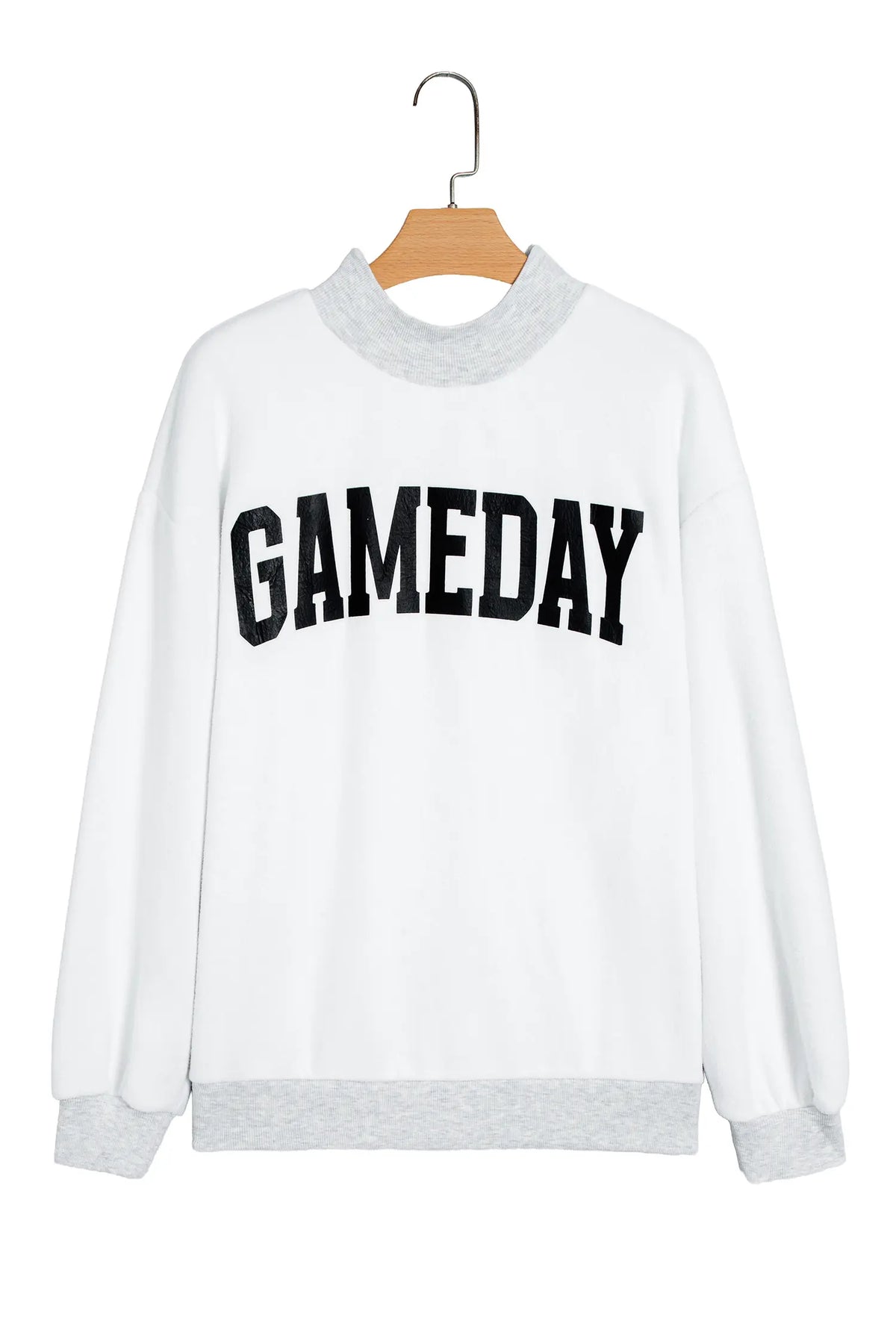 High Neck GAMEDAY/ FOOTBALL Double Side Printed Reversible Sweatshirt – Light Grey