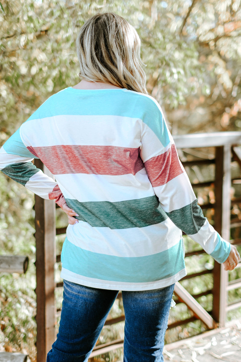 Green Plus Size Colorblock Pullover Top BB Fashion Outlet