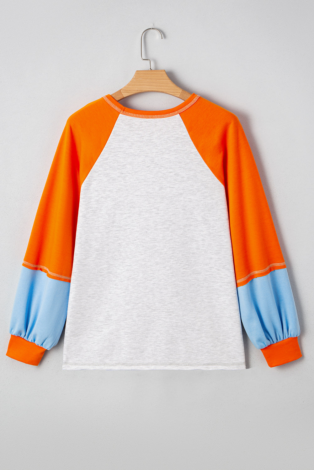 Raglan Sleeve Contrast Stitching Loose Fit Top - eAura