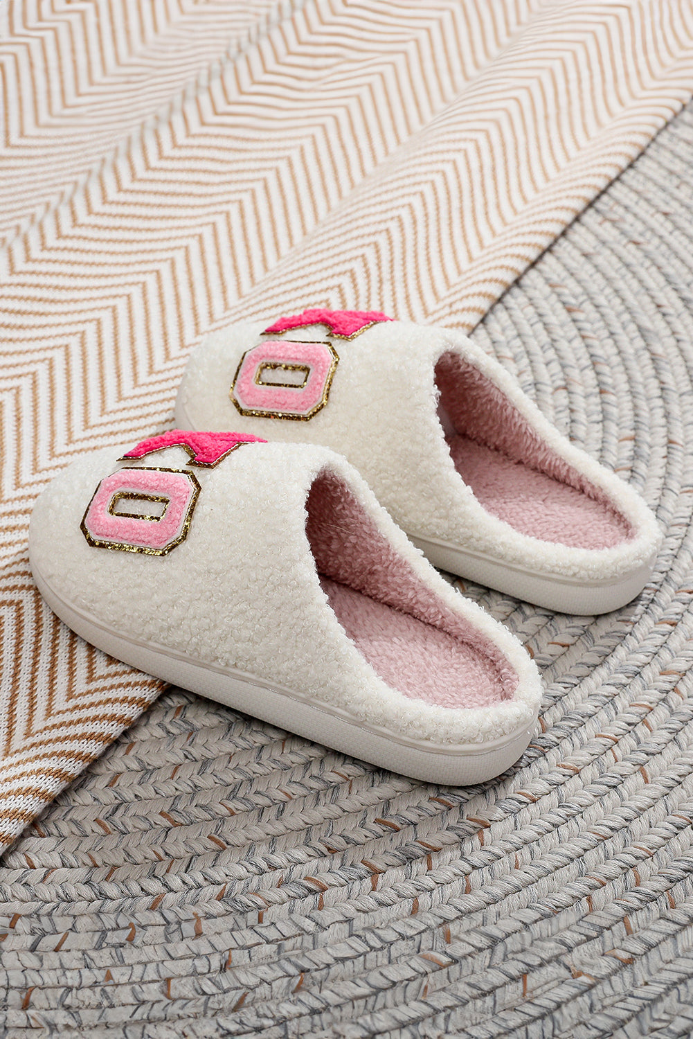 'XO XO' Letter Glitter Slippers - eAura