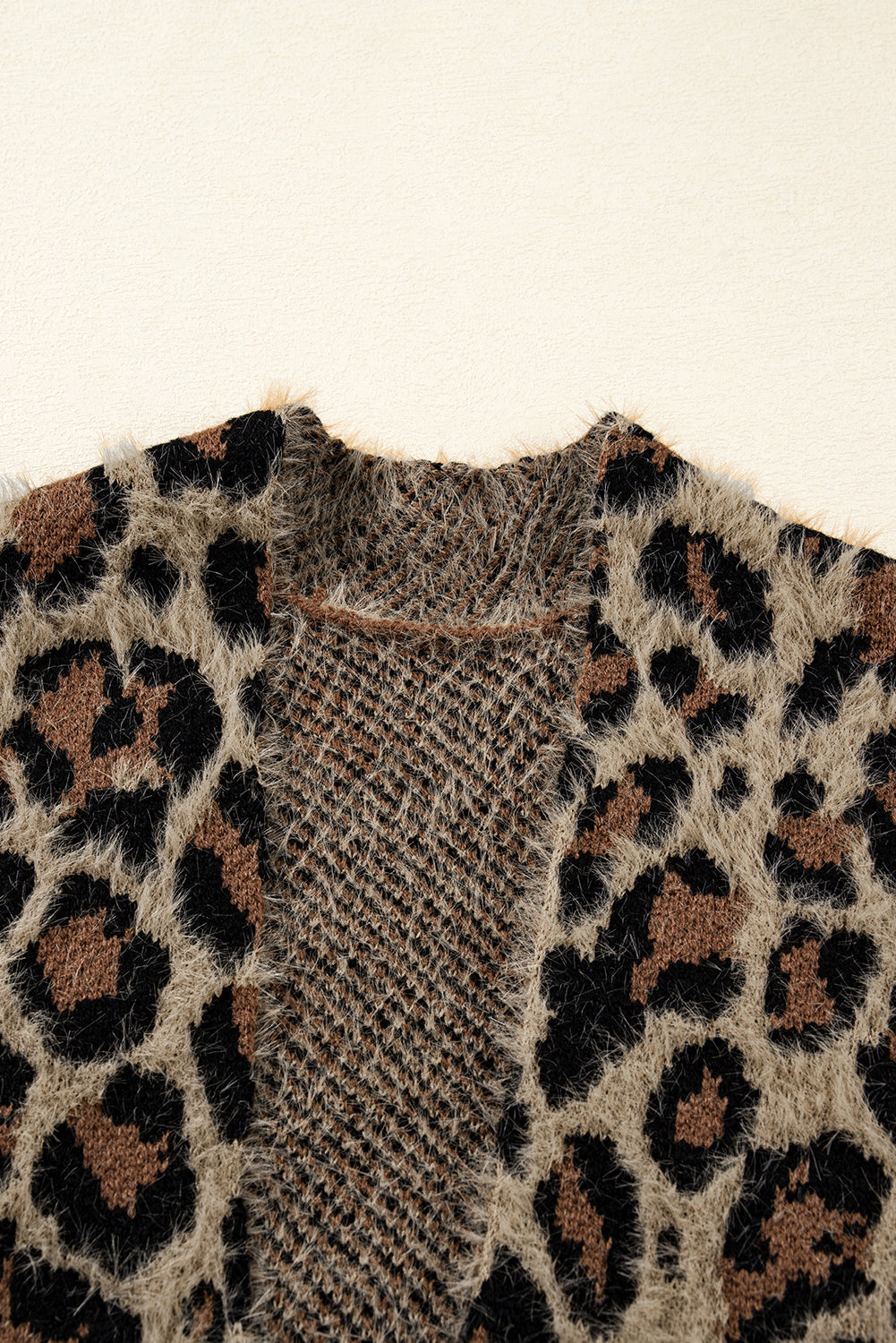 Brown Leopard Open Casual Cardigan eAura